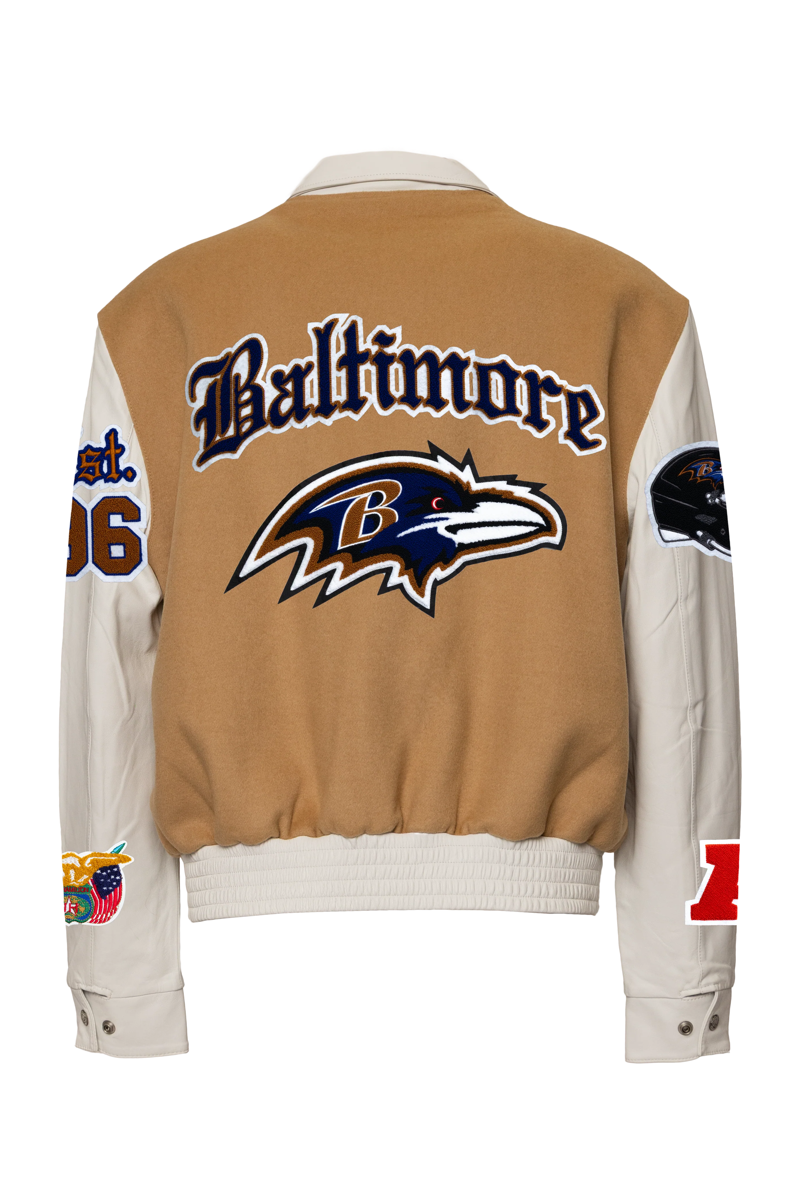 Baltimore Ravens Wool & Leather Old English Varsity Jacket - Image 5