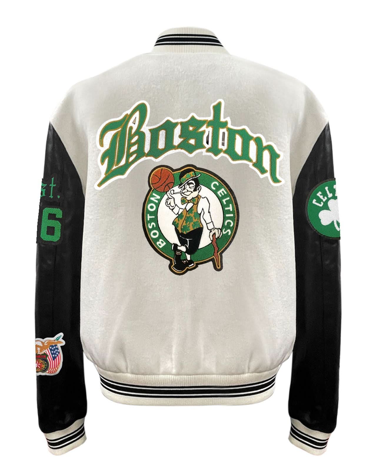 Boston Celtics Wool & Leather Old English Varsity Jacket - Image 6
