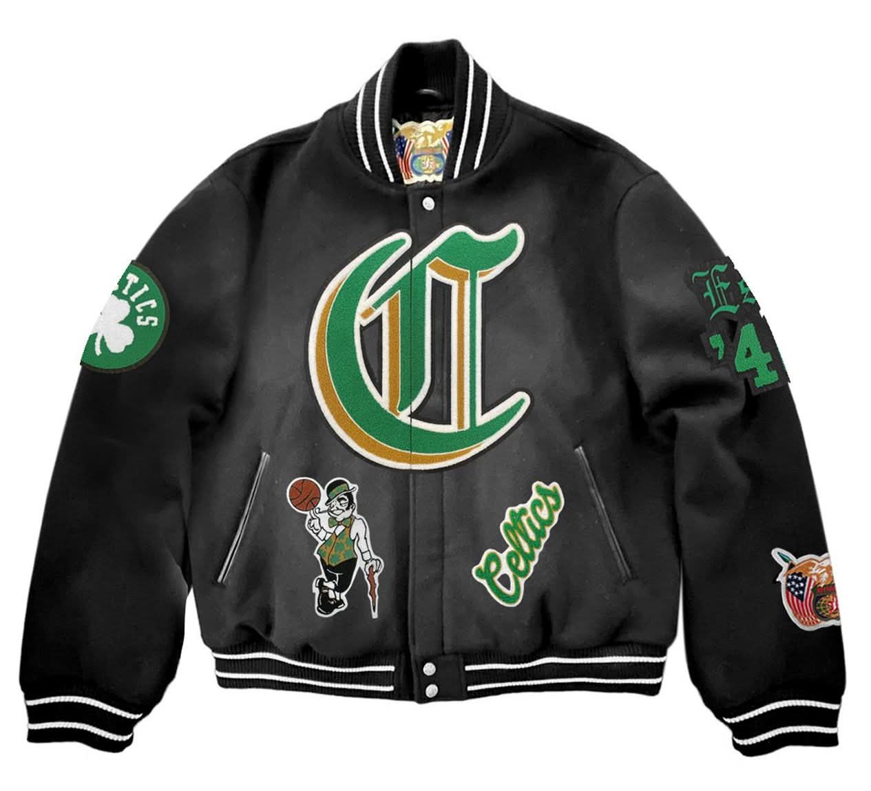 Boston Celtics Wool Old English Varsity Jacket - Image 3