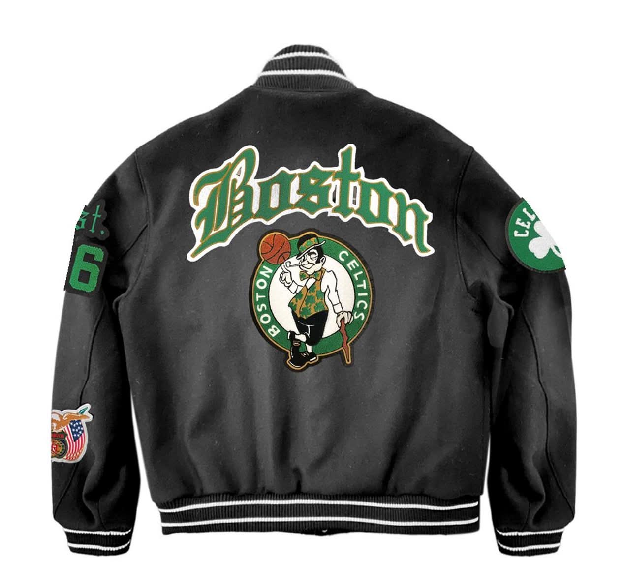 Boston Celtics Wool Old English Varsity Jacket - Image 4