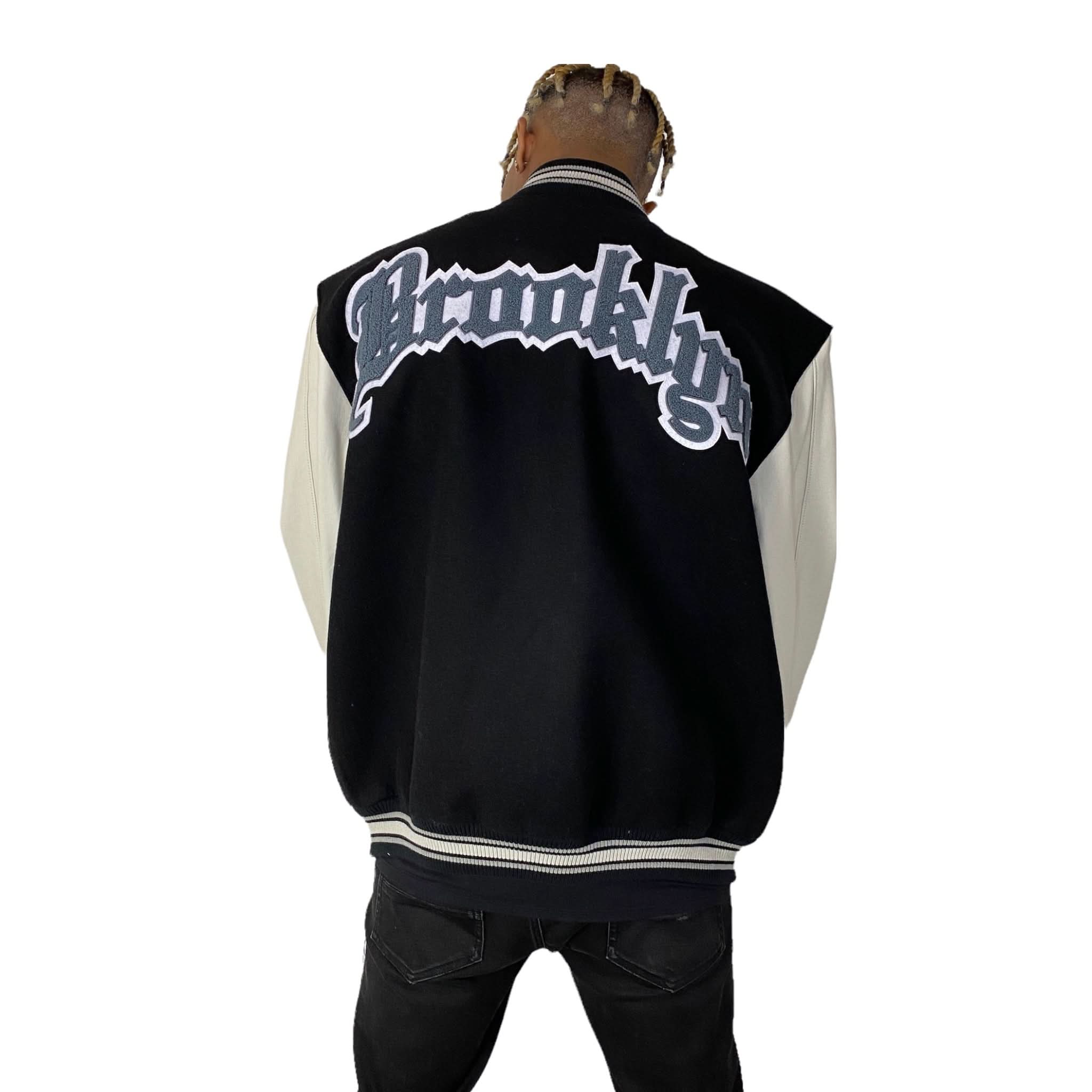 Brooklyn Nets Wool & Leather Varsity Jacket - Image 3