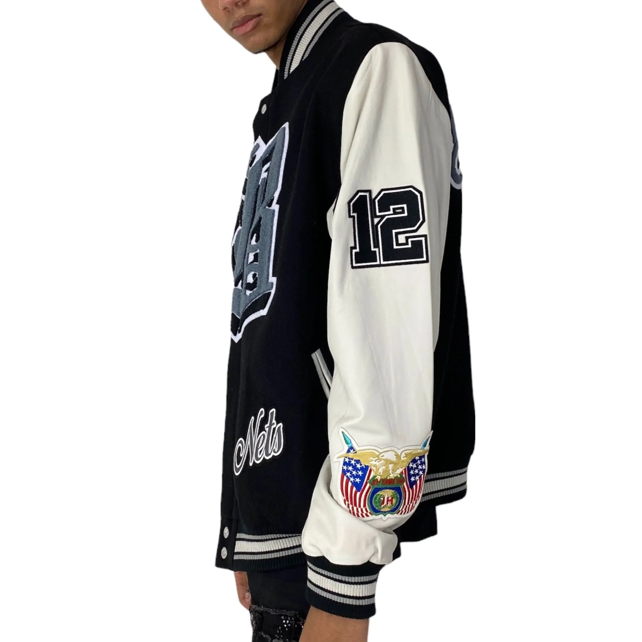 Brooklyn Nets Wool & Leather Varsity Jacket - Image 4