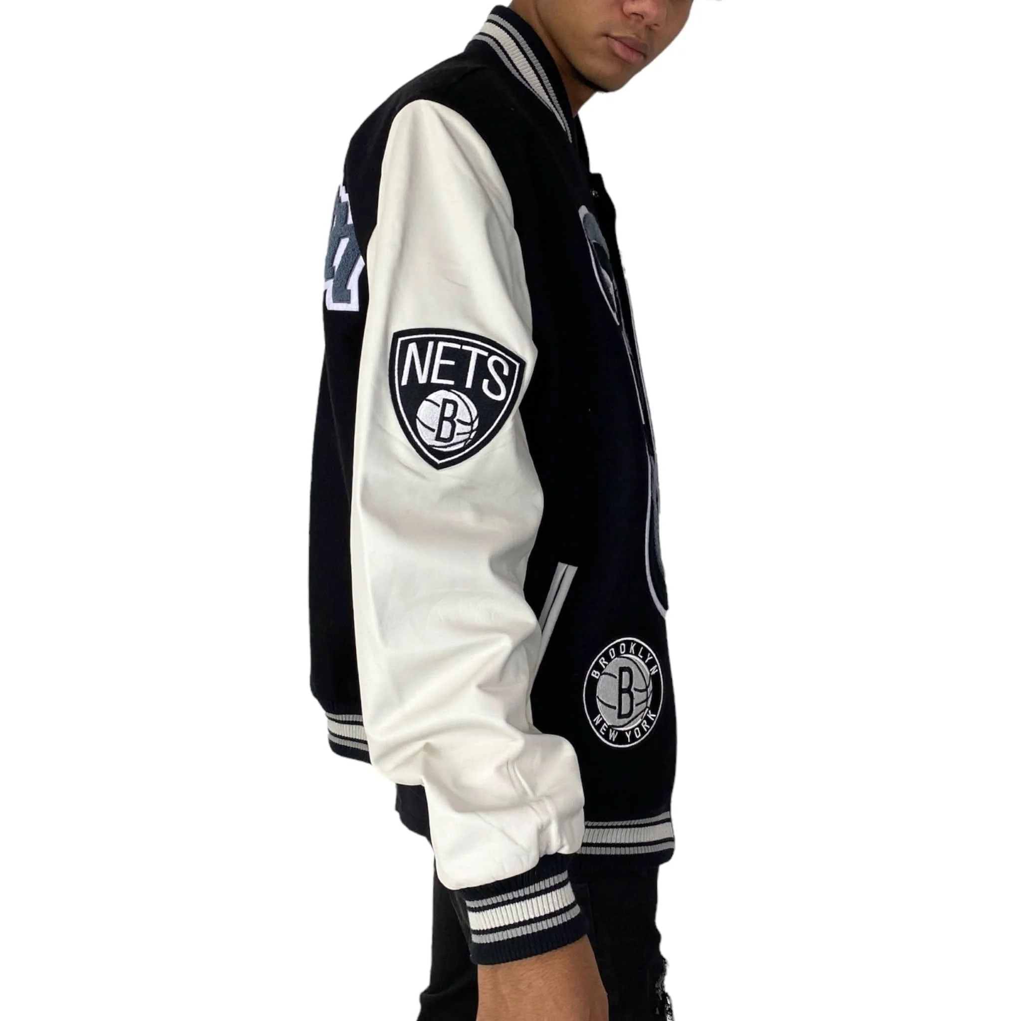 Brooklyn Nets Wool & Leather Varsity Jacket - Image 5