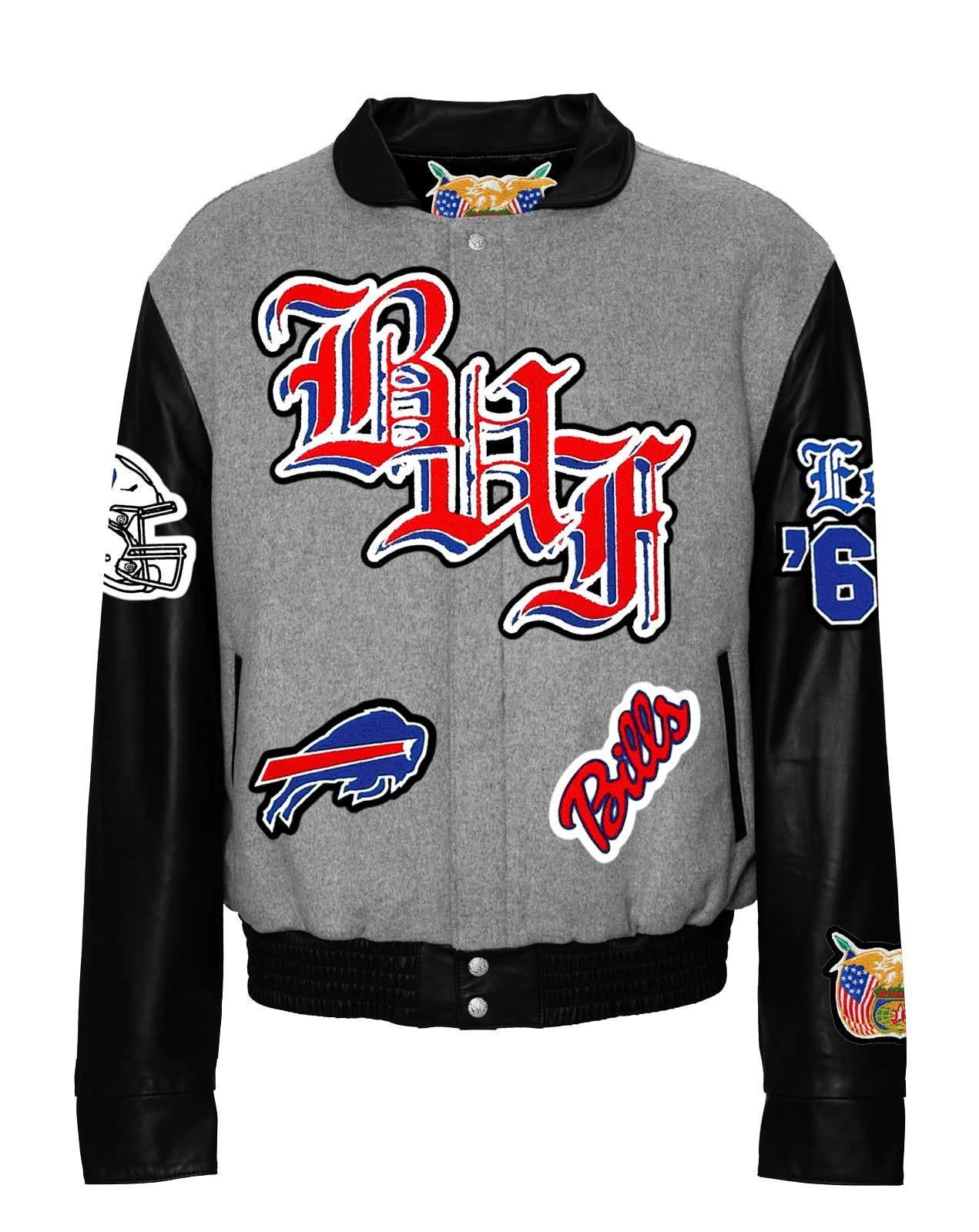 Buffalo Bills Wool & Leather Old English Varsity Jacket - Image 10