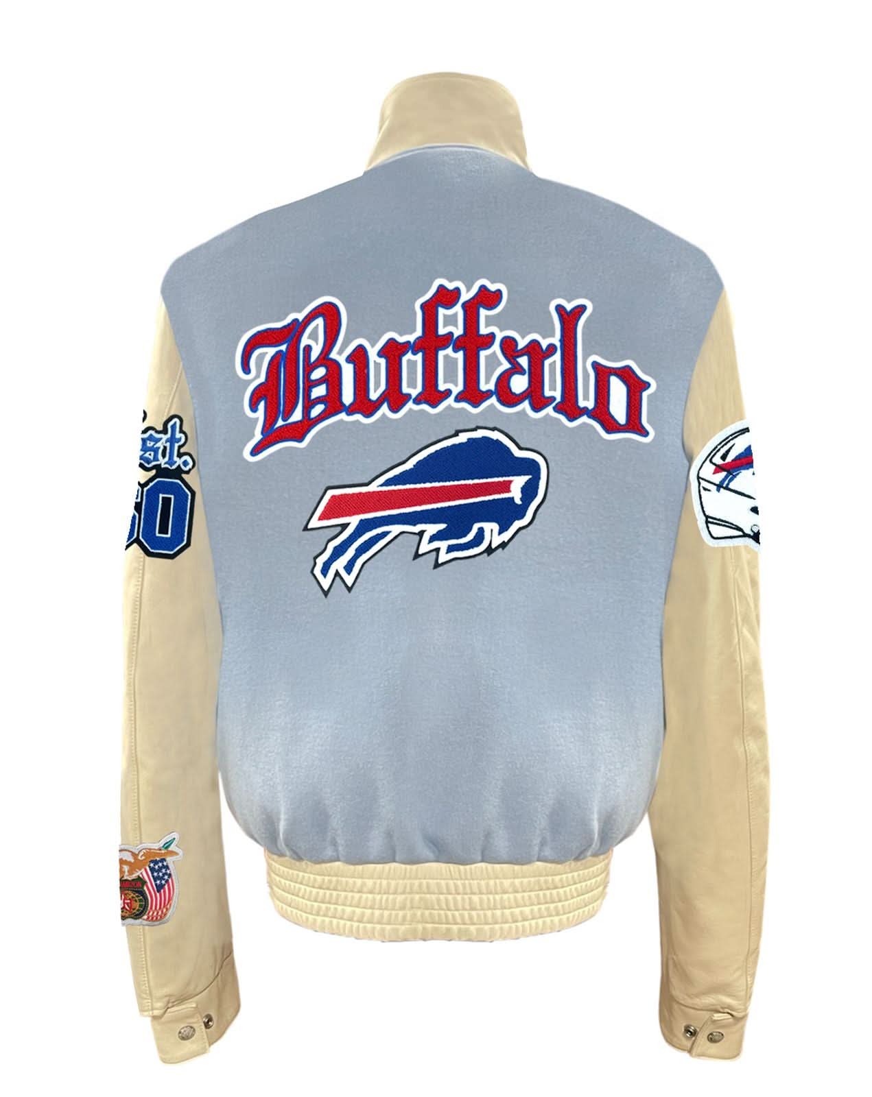 Buffalo Bills Wool & Leather Old English Varsity Jacket - Image 5