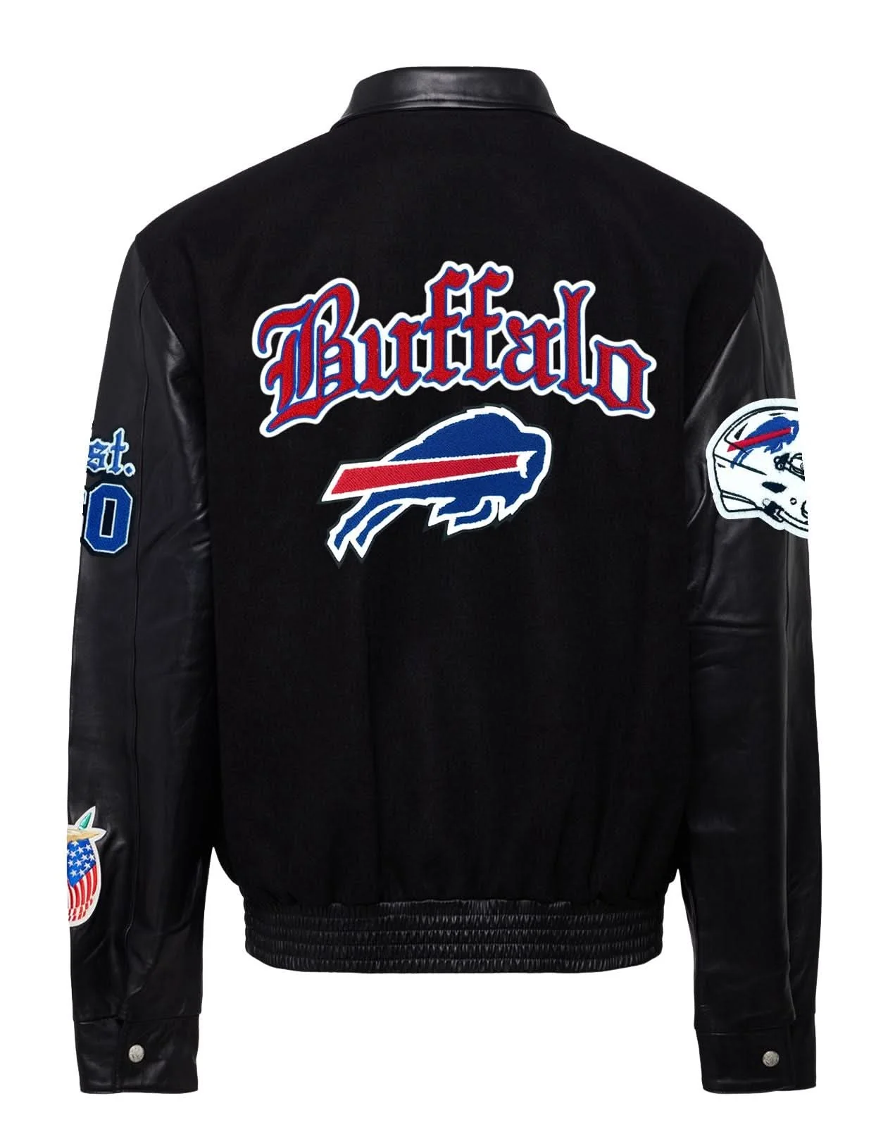 Buffalo Bills Wool & Leather Old English Varsity Jacket - Image 7