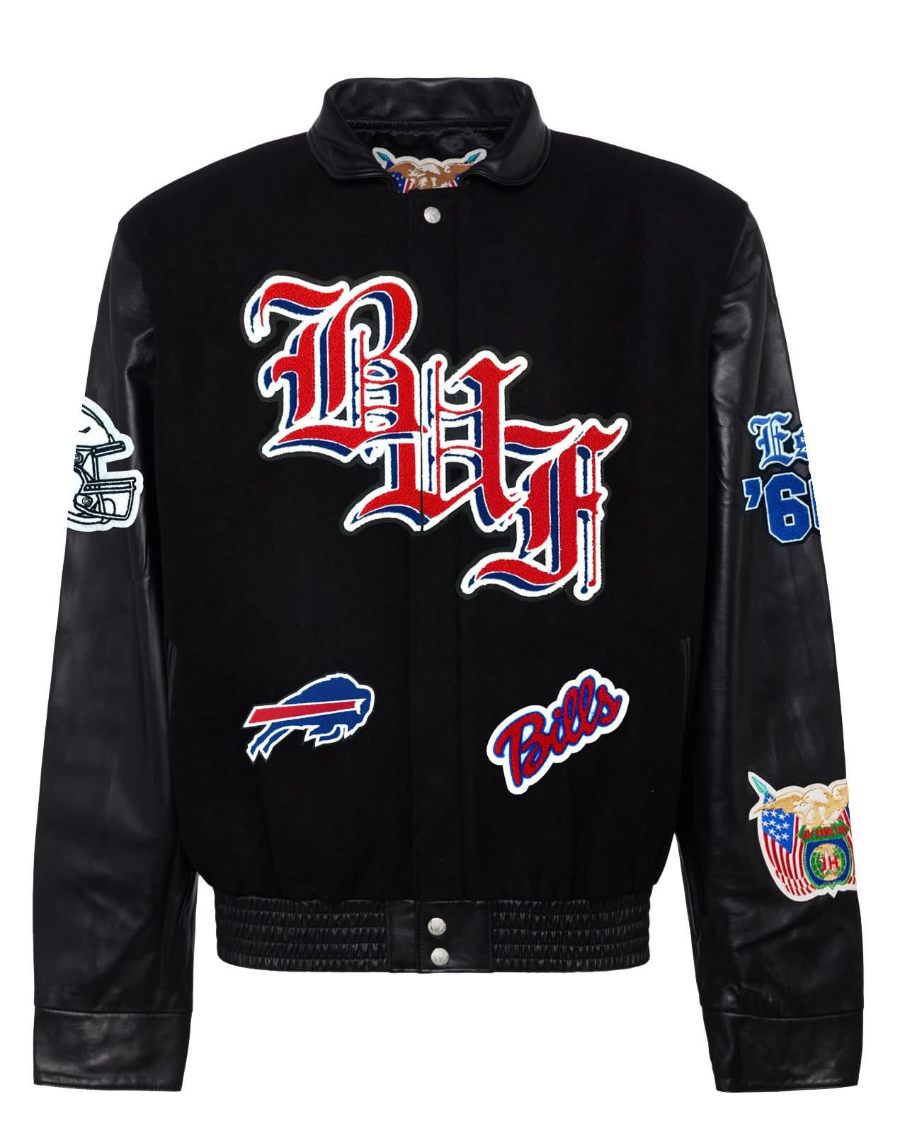 Buffalo Bills Wool & Leather Old English Varsity Jacket - Image 8
