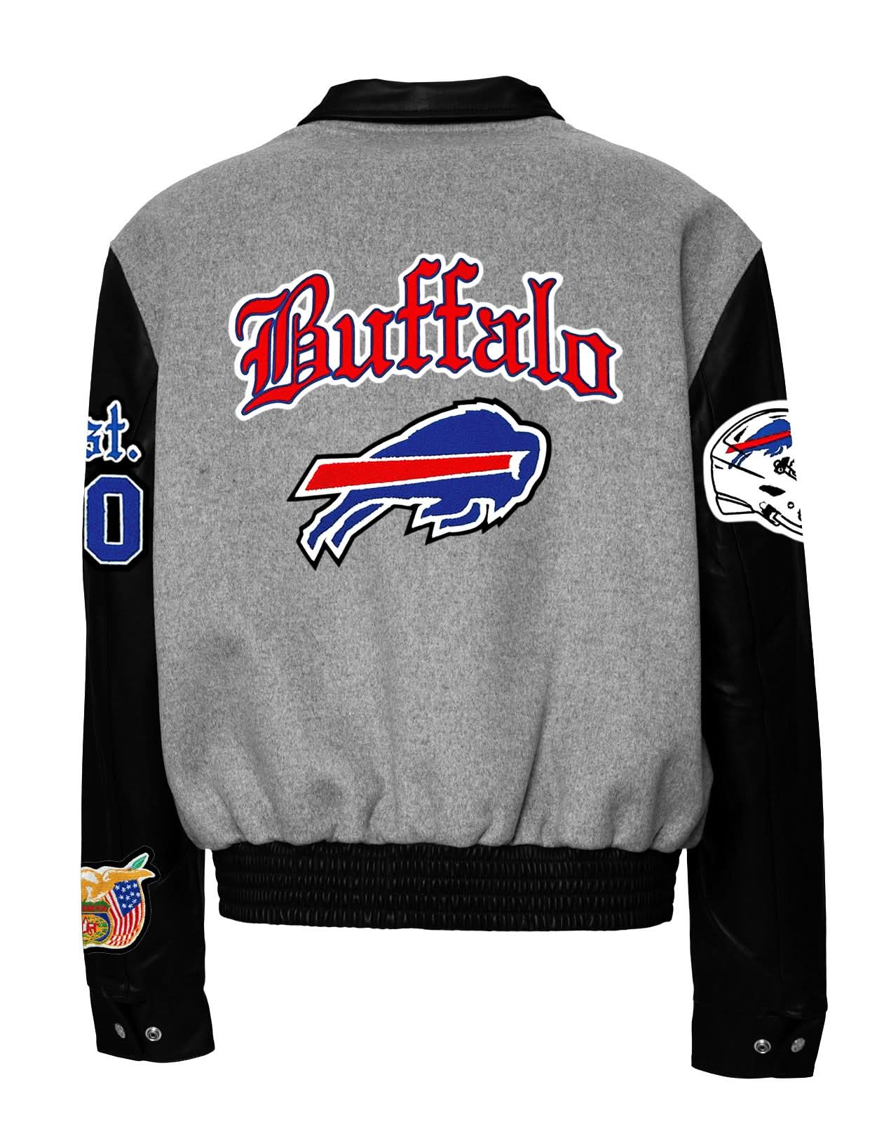 Buffalo Bills Wool & Leather Old English Varsity Jacket - Image 9
