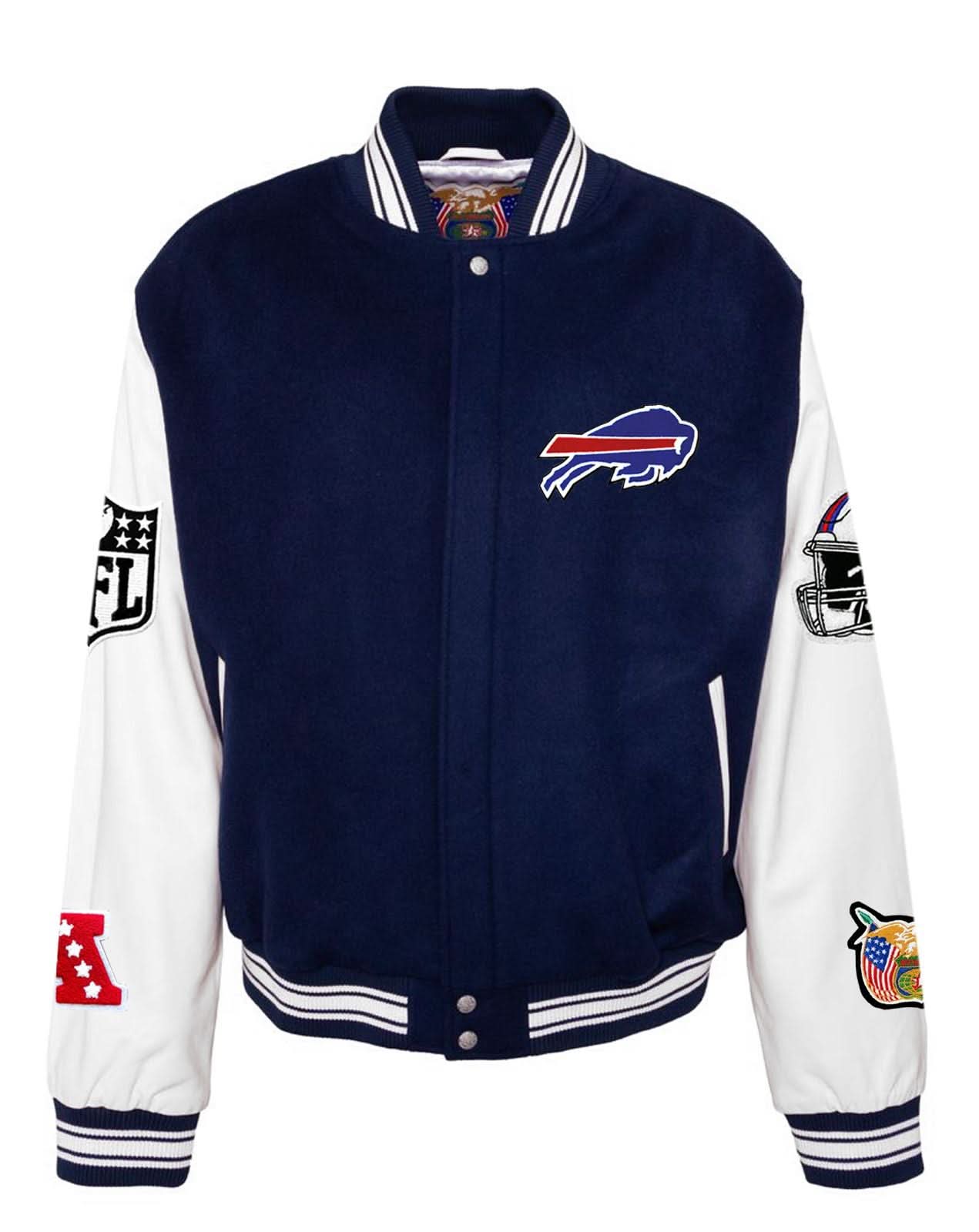 Buffalo Bills Wool & Leather Varsity Jacket - Image 6