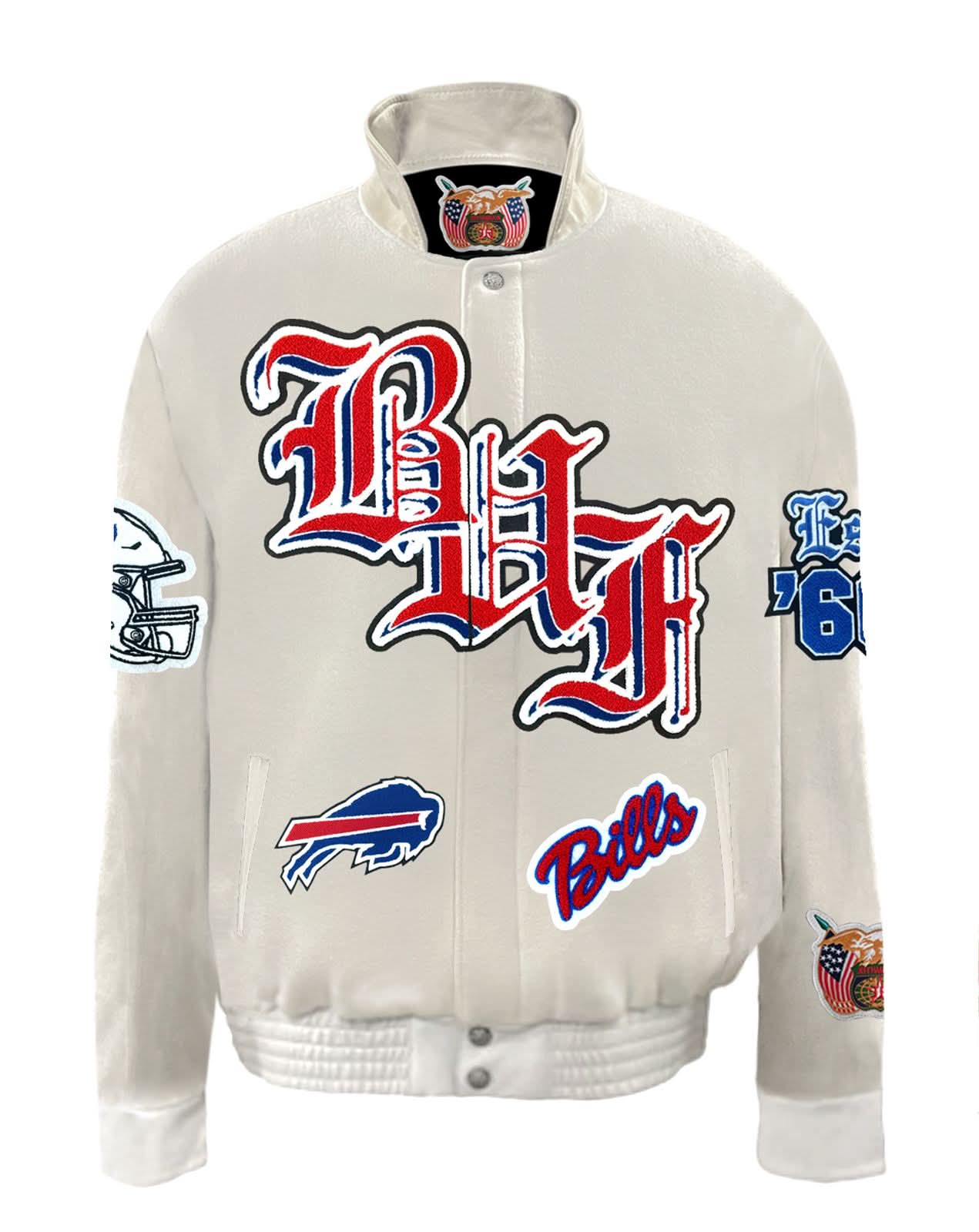 Buffalo Bills Wool & Leather Varsity Jacket - Image 8
