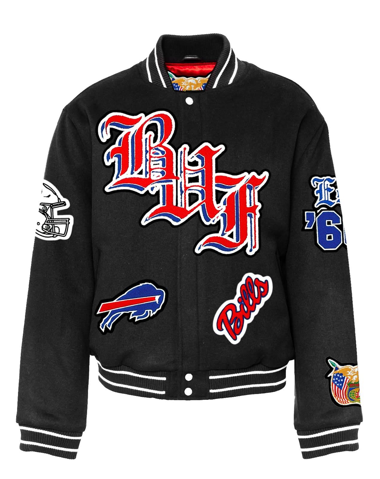Buffalo Bills Wool Old English Varsity Jacket - Image 3