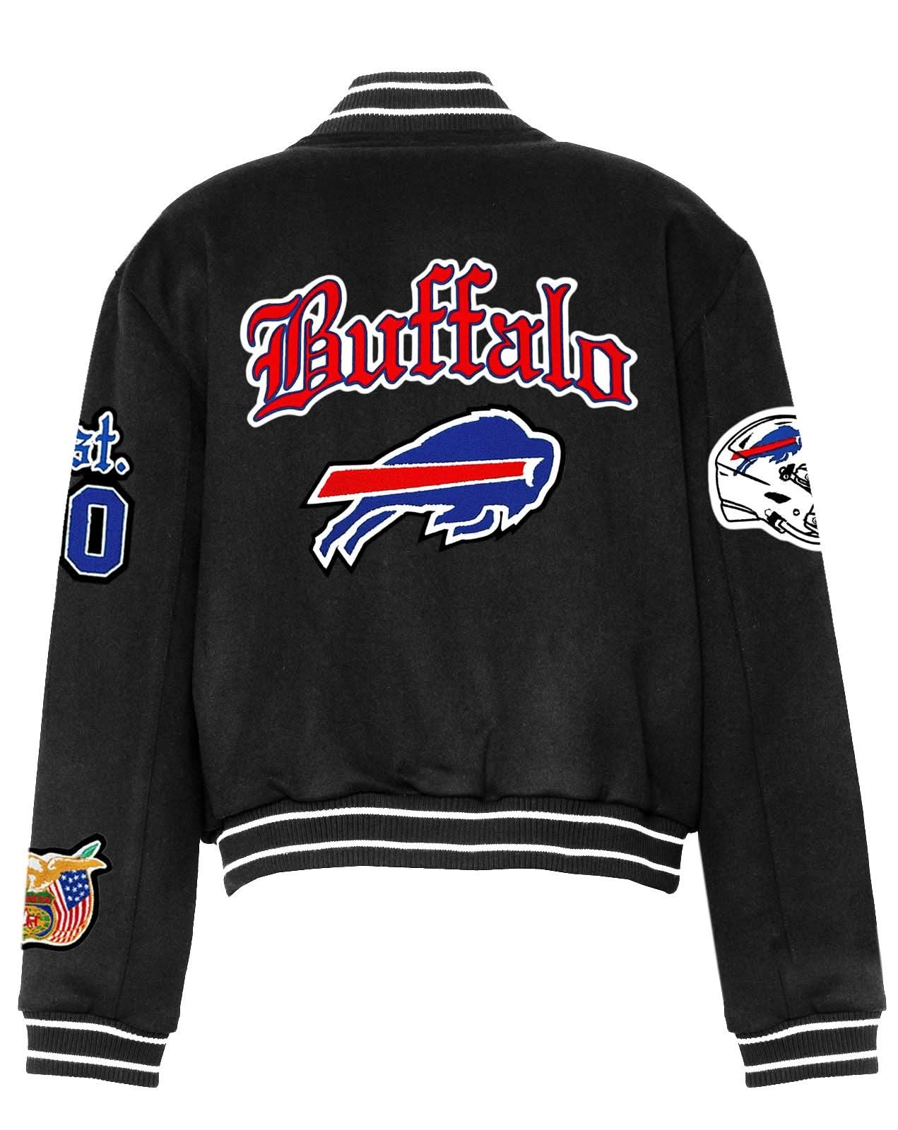 Buffalo Bills Wool Old English Varsity Jacket - Image 4