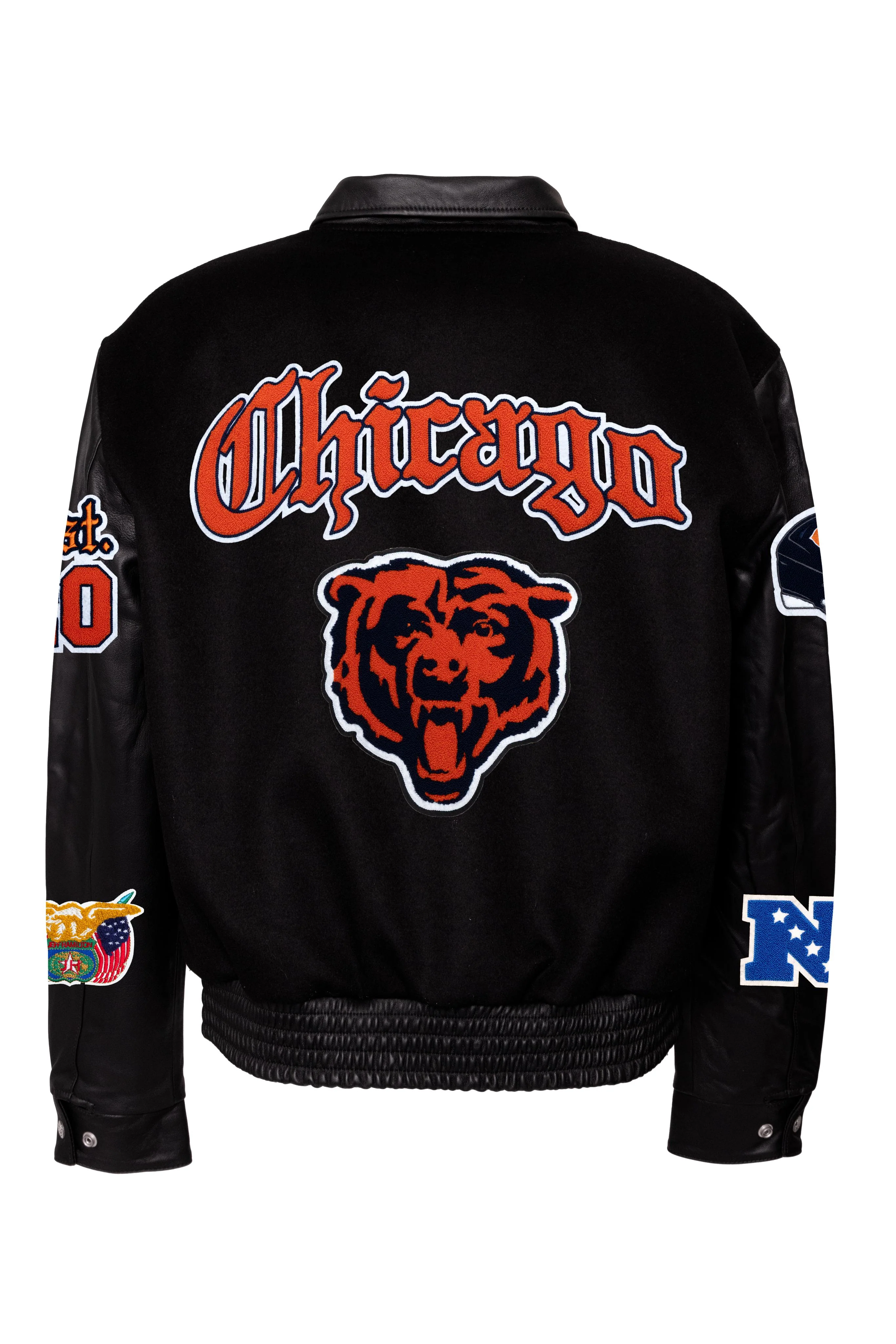 Chicago Bears Wool & Leather Old English Varsity Jacket - Image 3
