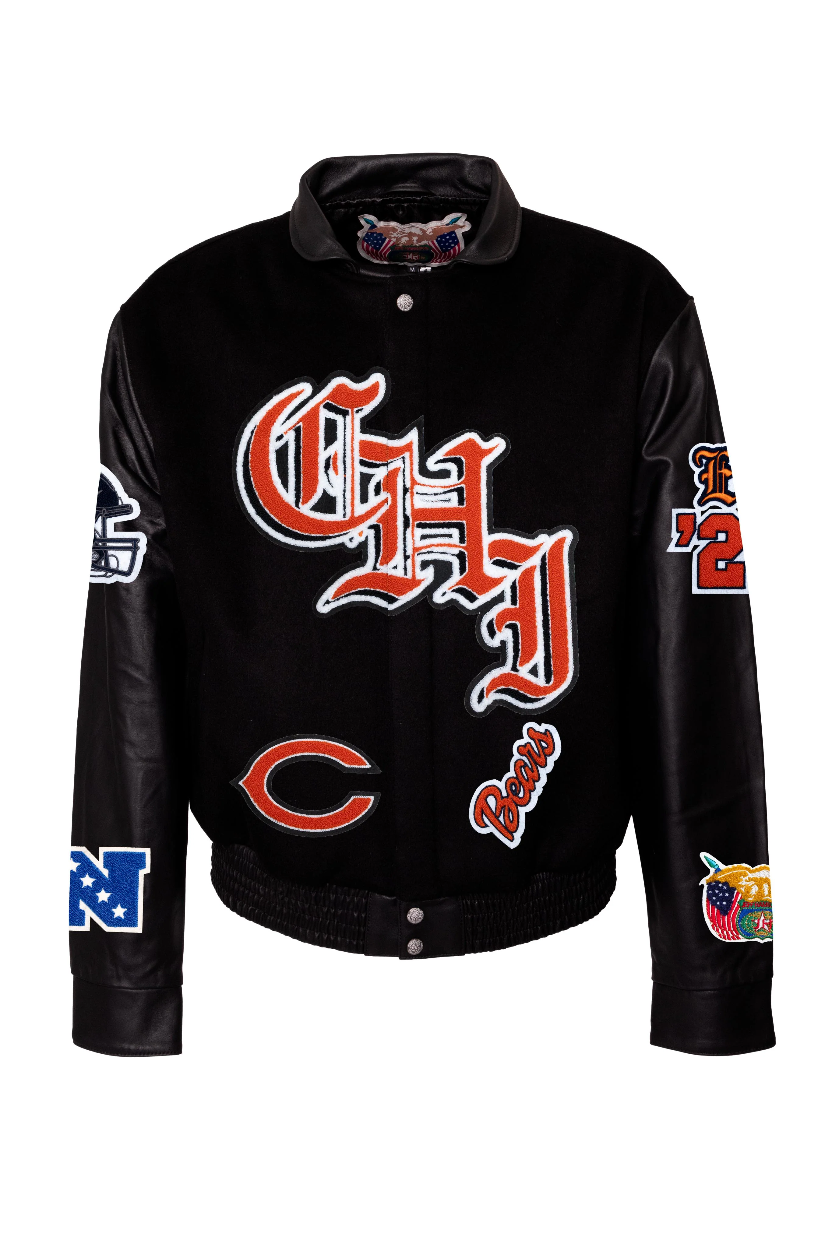 Chicago Bears Wool & Leather Old English Varsity Jacket - Image 4