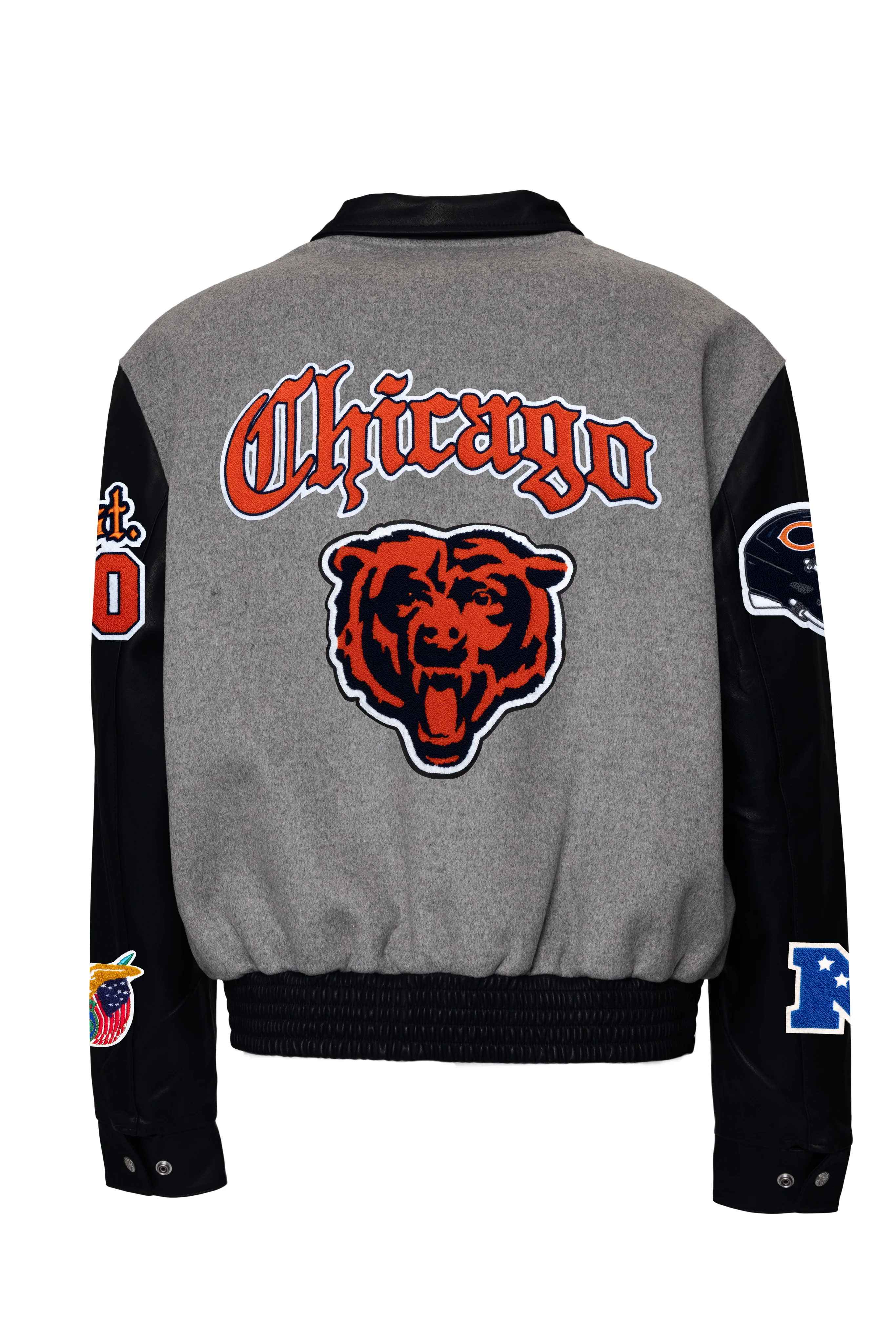 Chicago Bears Wool & Leather Old English Varsity Jacket - Image 5