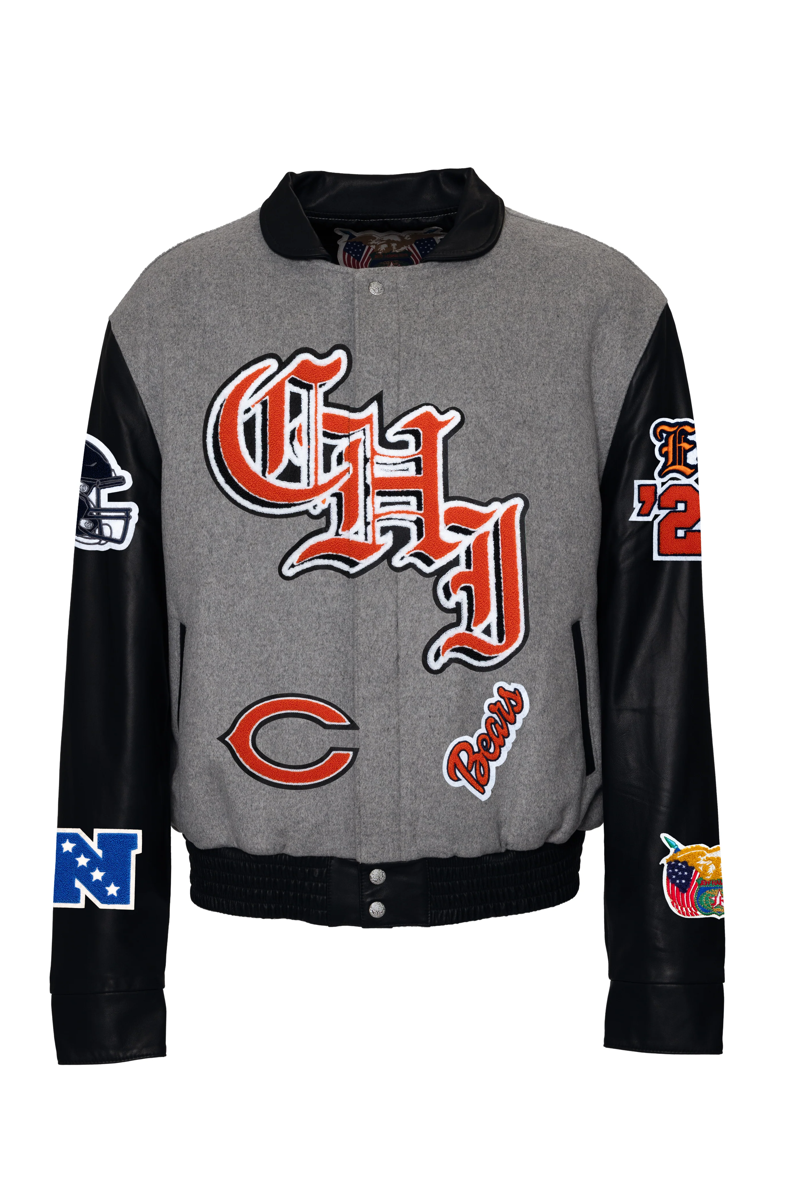Chicago Bears Wool & Leather Old English Varsity Jacket - Image 6