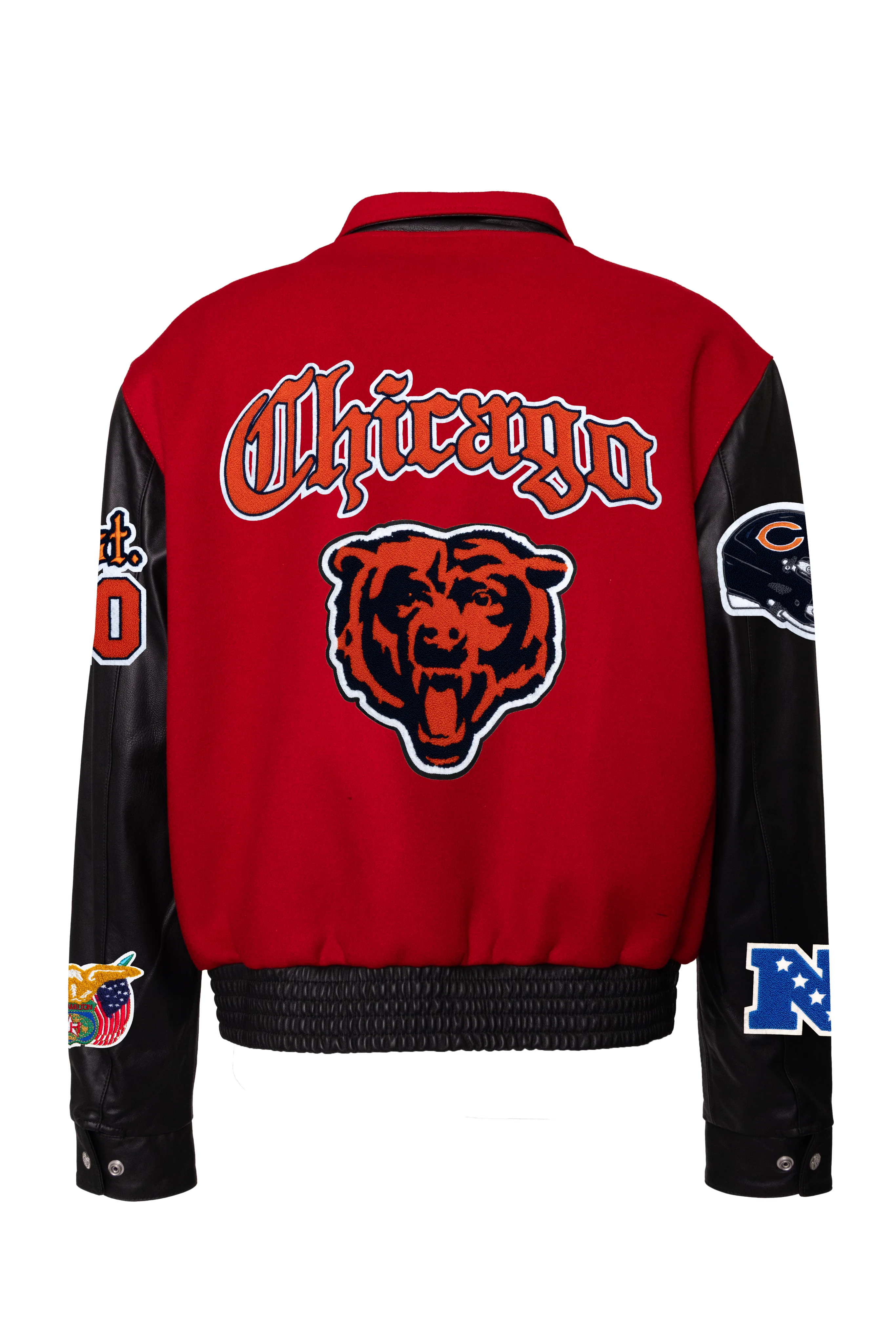 Chicago Bears Wool & Leather Old English Varsity Jacket - Image 7