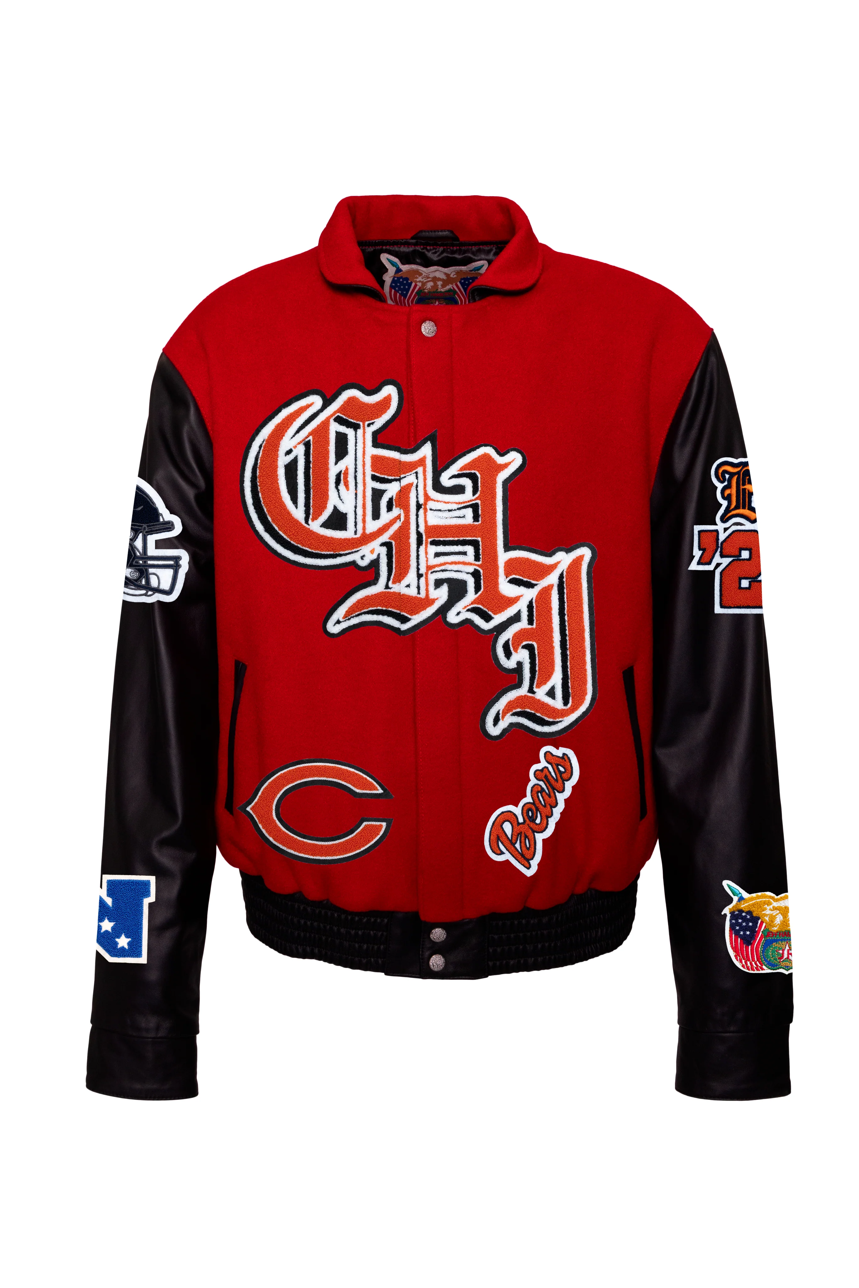 Chicago Bears Wool & Leather Old English Varsity Jacket - Image 8