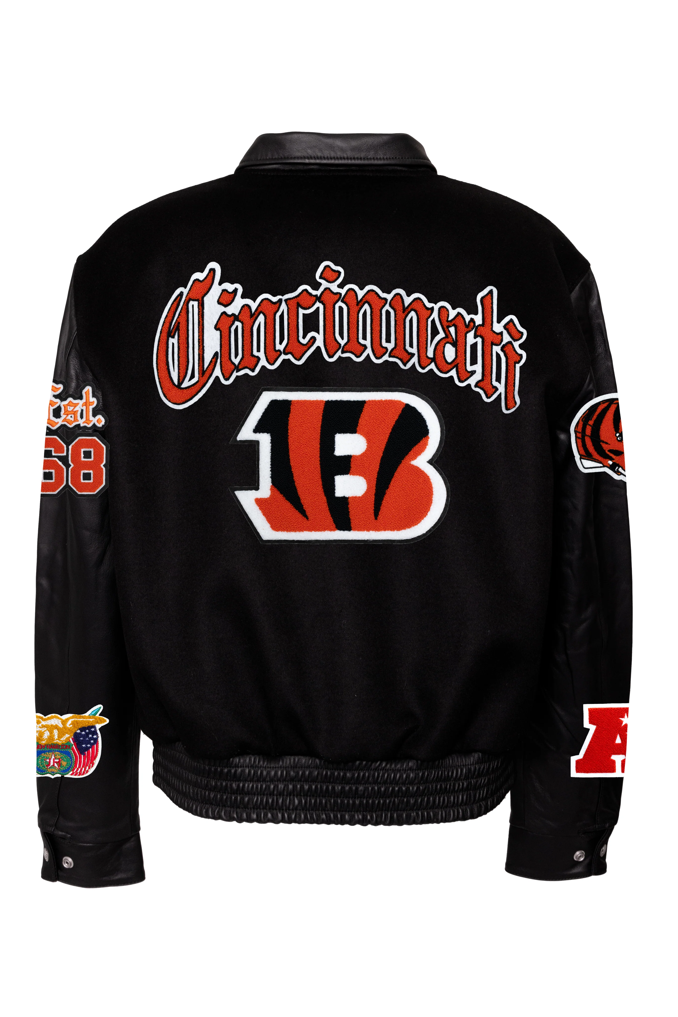 Cincinnati Bengals Wool & Leather Old English Varsity Jacket