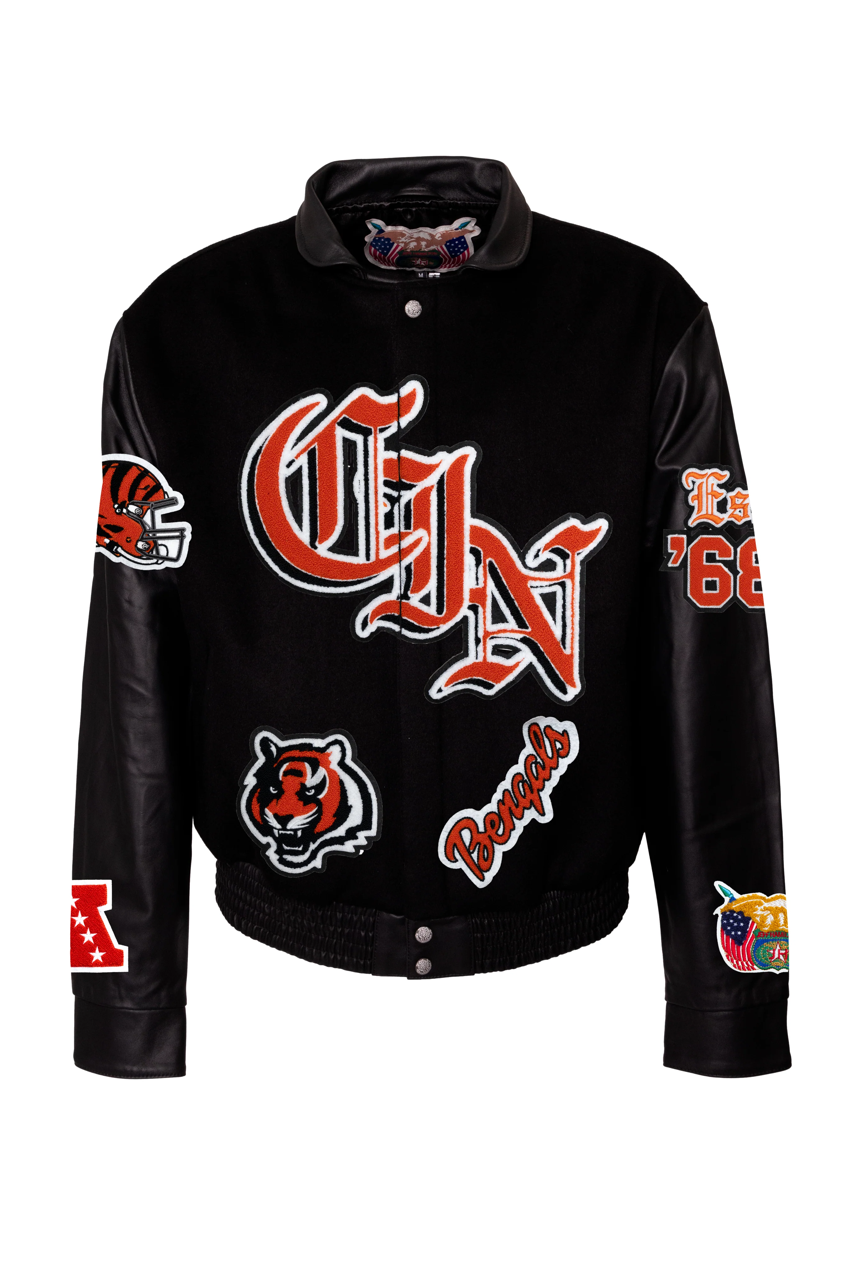 Cincinnati Bengals Wool & Leather Old English Varsity Jacket - Image 2