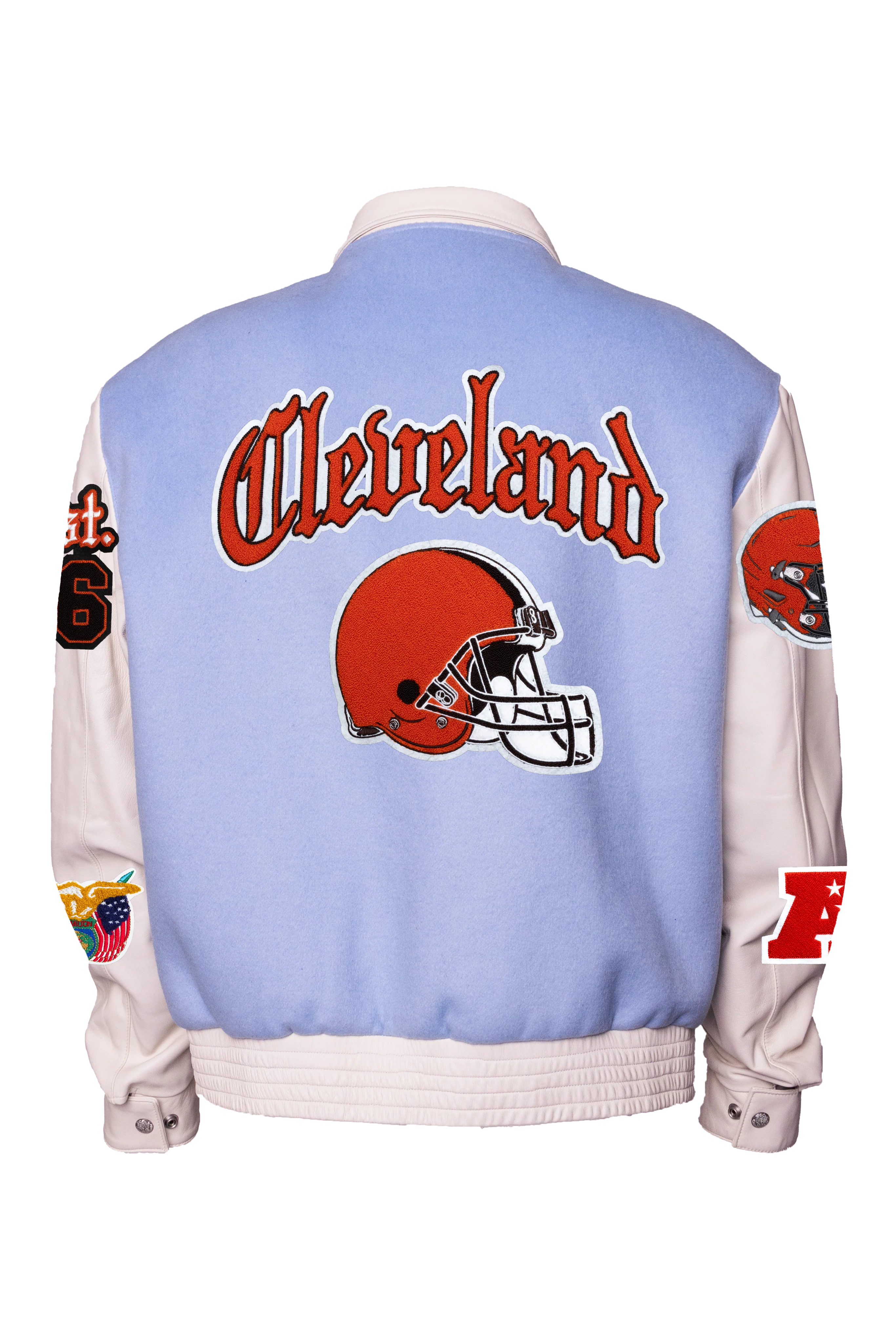 Cleveland Browns Wool & Leather Old English Varsity Jacket - Image 5