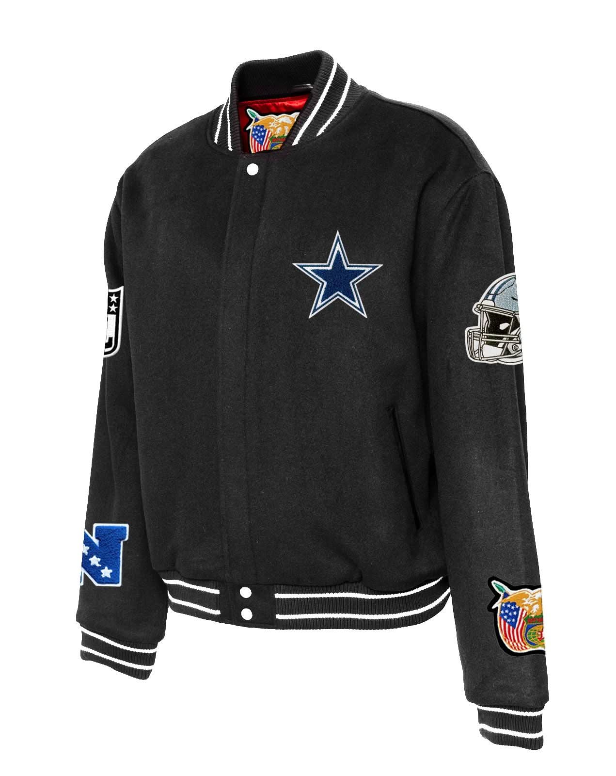 Dallas Cowboys Wool Varsity Jacket Black - Image 3