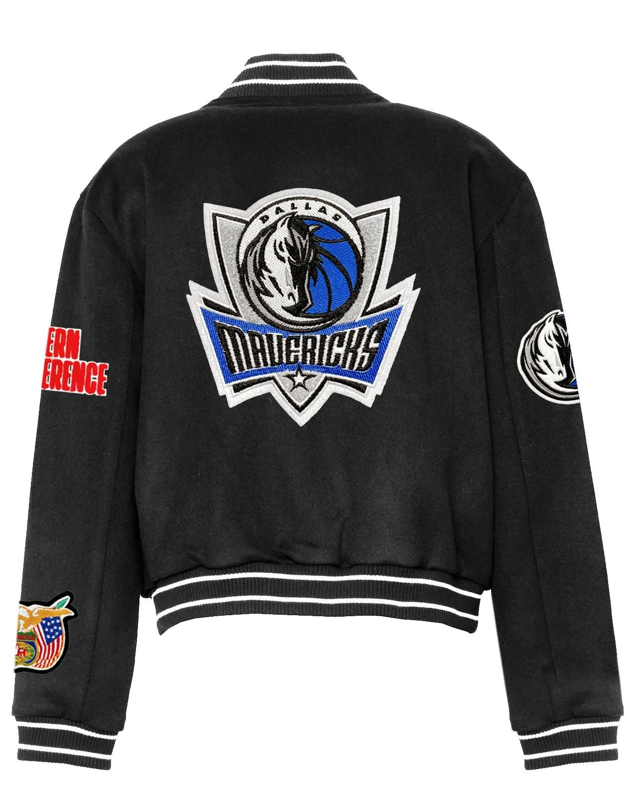 Dallas Mavericks Wool Varsity Jacket Black - Image 2