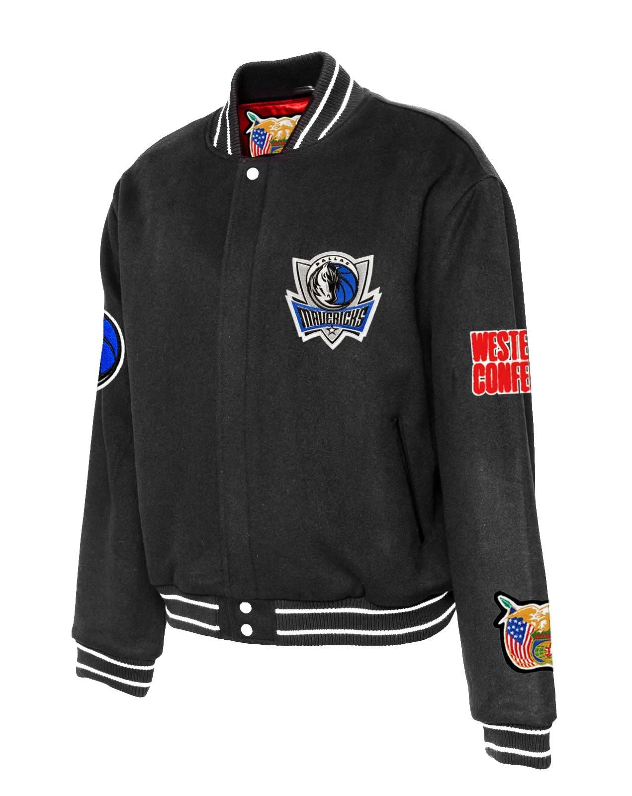 Dallas Mavericks Wool Varsity Jacket Black - Image 3