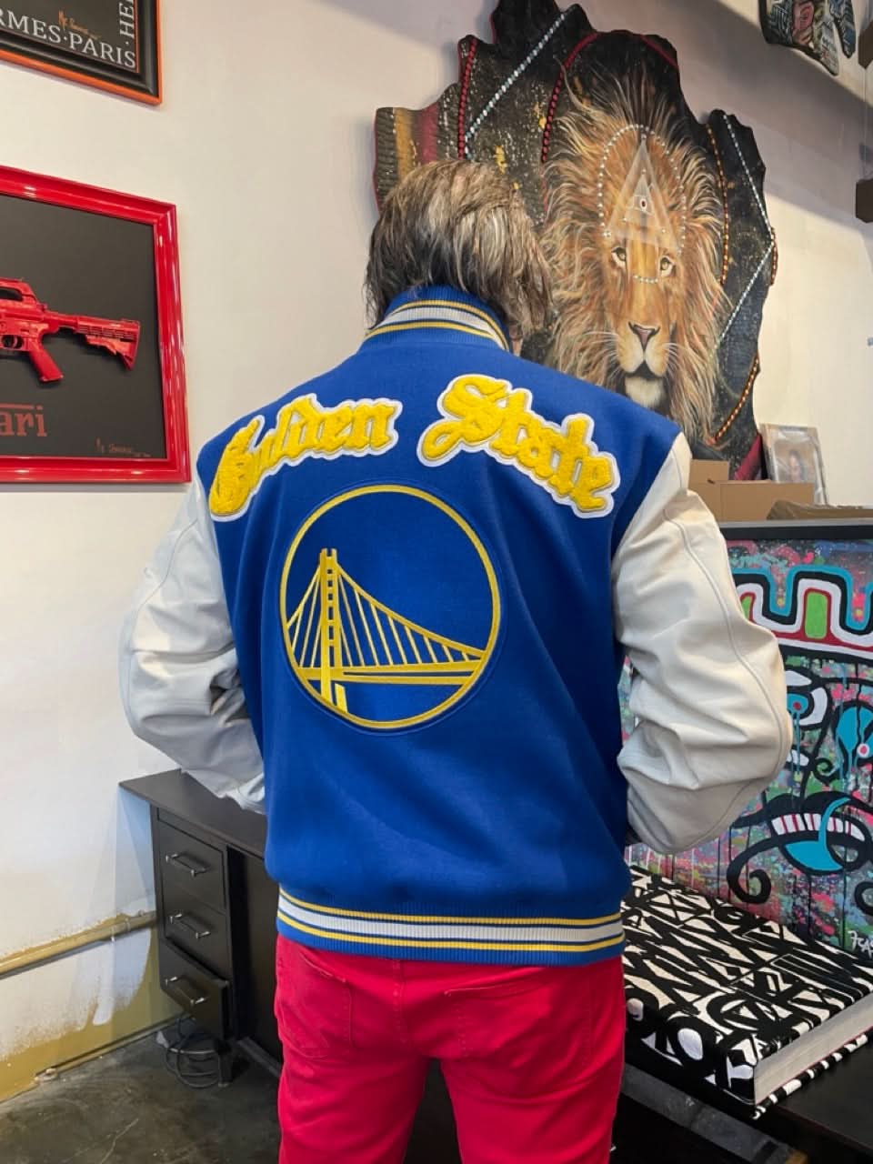 Golden State Warriors 7Th Championship Wool & Leather Jacket - Image 3