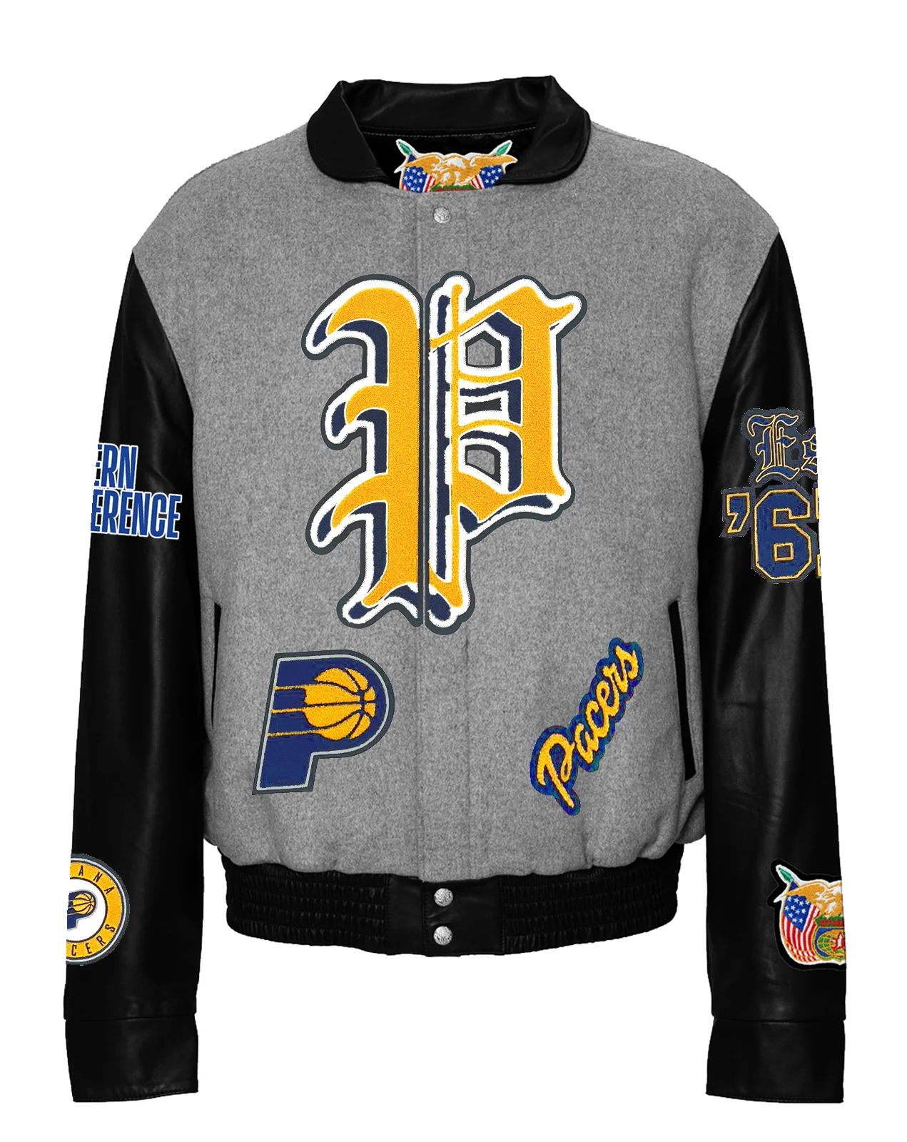 Indiana Pacers Wool & Leather Old English Varsity Jacket