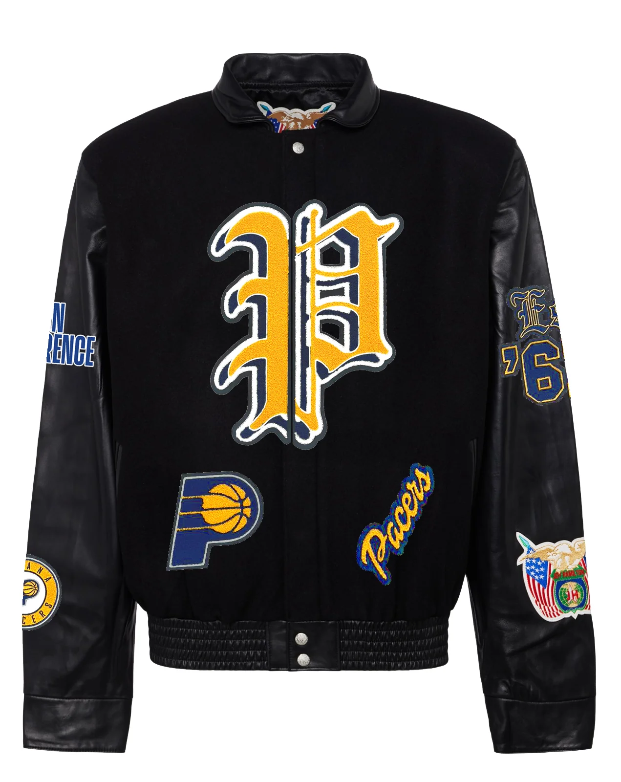 Indiana Pacers Wool & Leather Old English Varsity Jacket - Image 7
