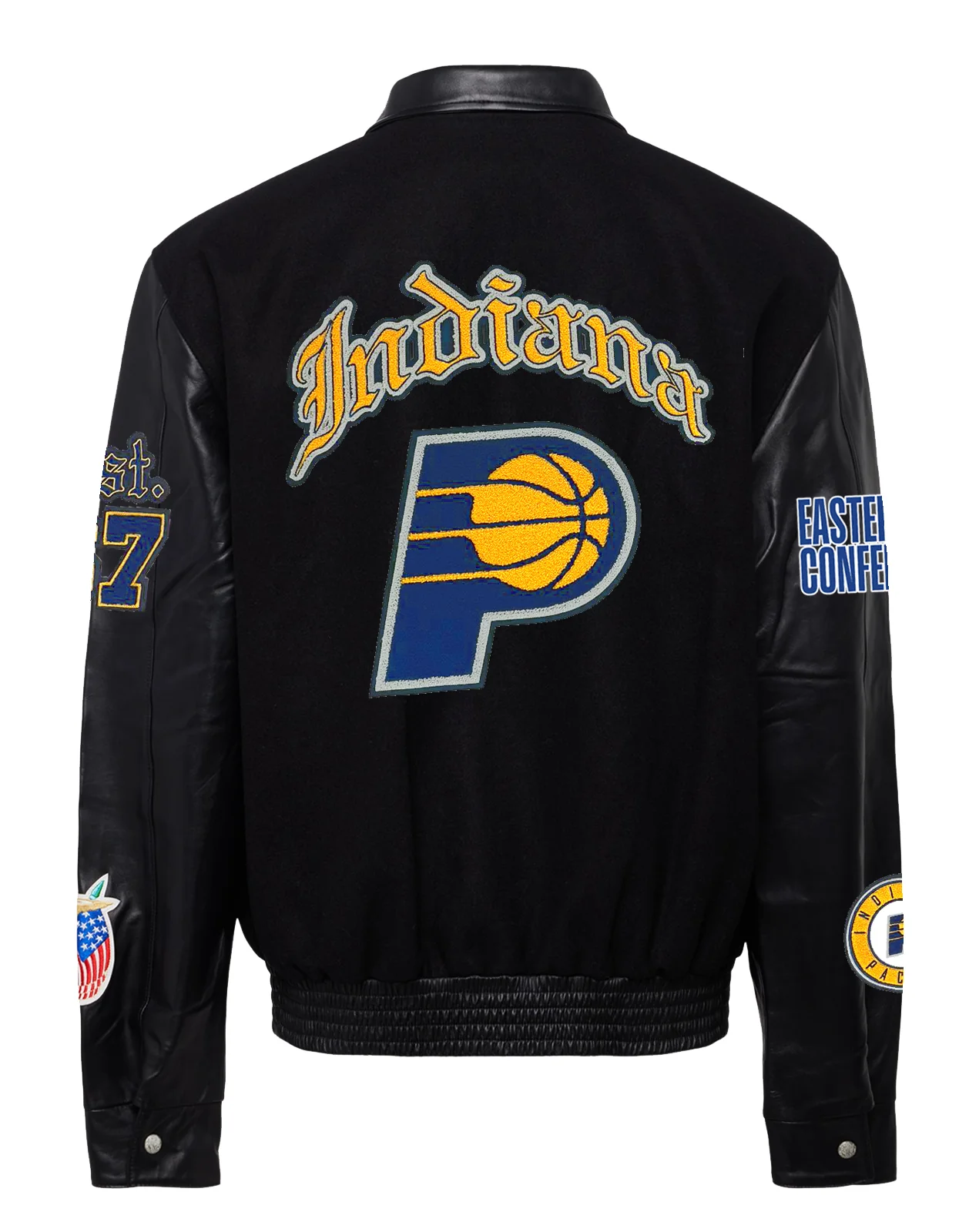 Indiana Pacers Wool & Leather Old English Varsity Jacket - Image 8