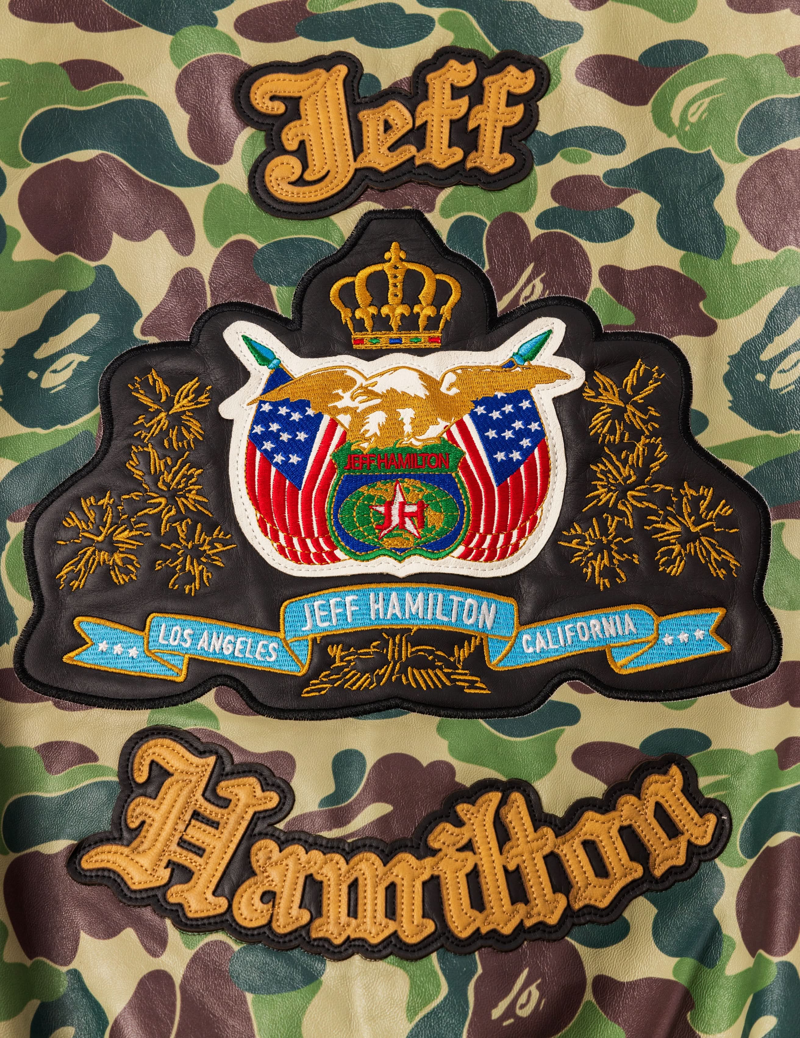 Jeff Hamilton x BAPE Wool & Leather Varsity Jacket - Image 2