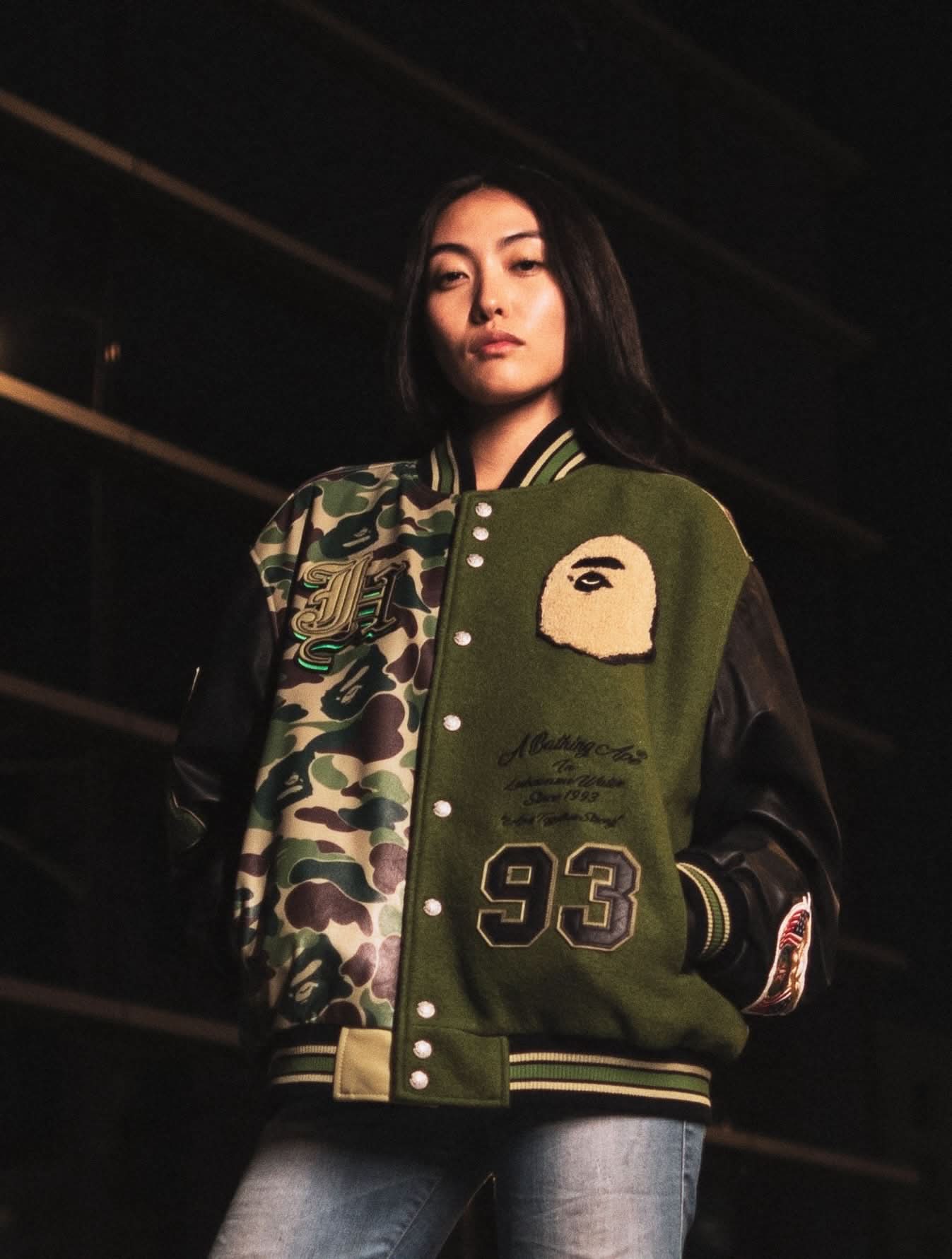 Jeff Hamilton x BAPE Wool & Leather Varsity Jacket - Image 7
