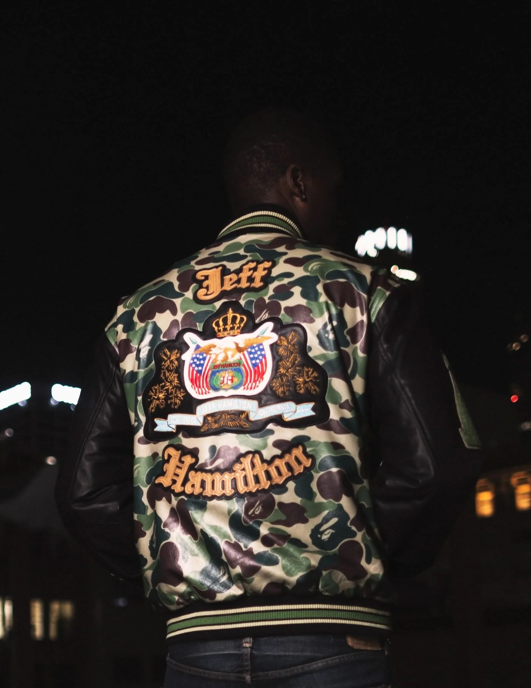 Jeff Hamilton x BAPE Wool & Leather Varsity Jacket - Image 8