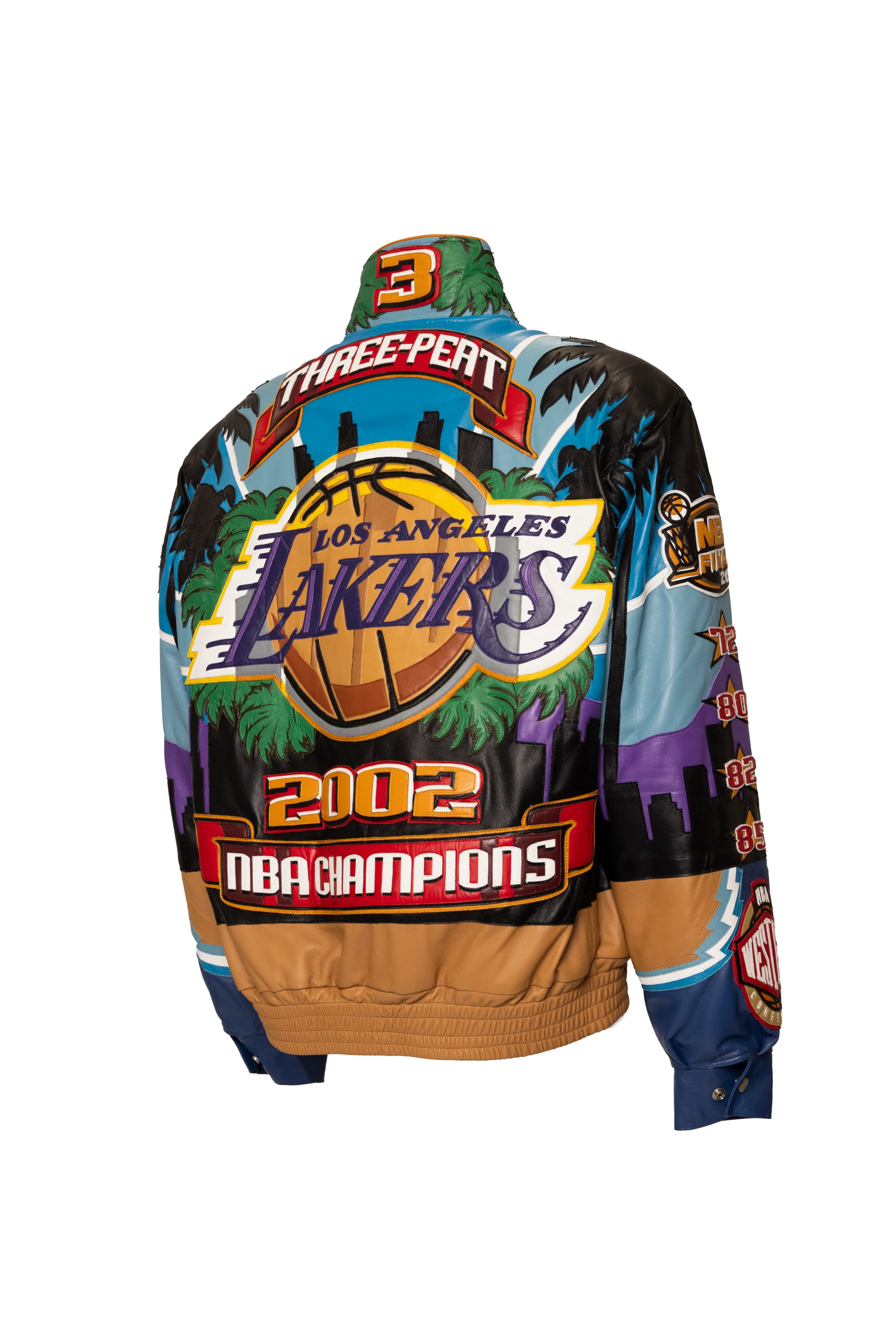 Lakers 2002 3-Peat NBA Championship Genuine Leather Jacket - Image 4