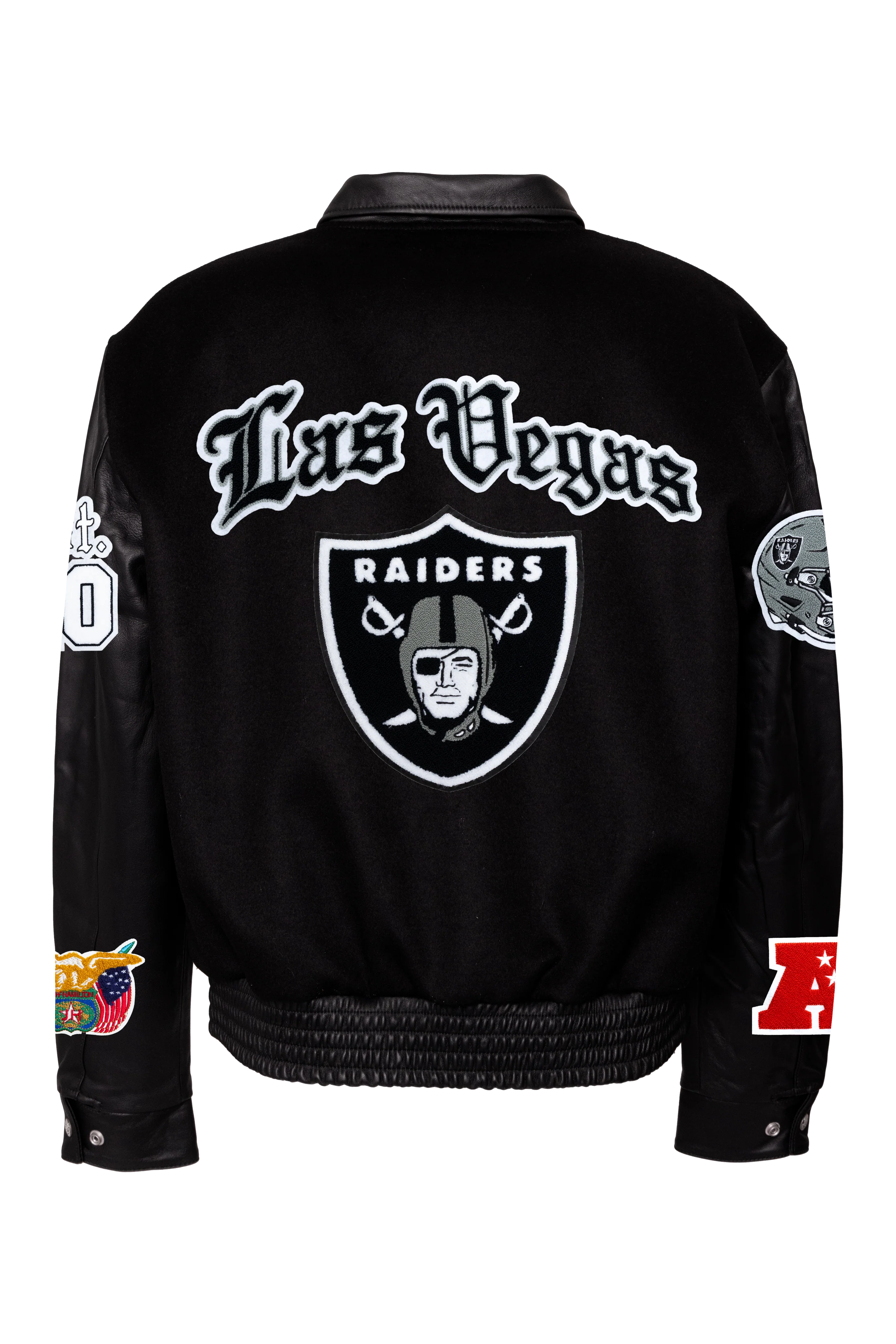 Las Vegas Raiders Wool & Leather Old English Varsity Jacket