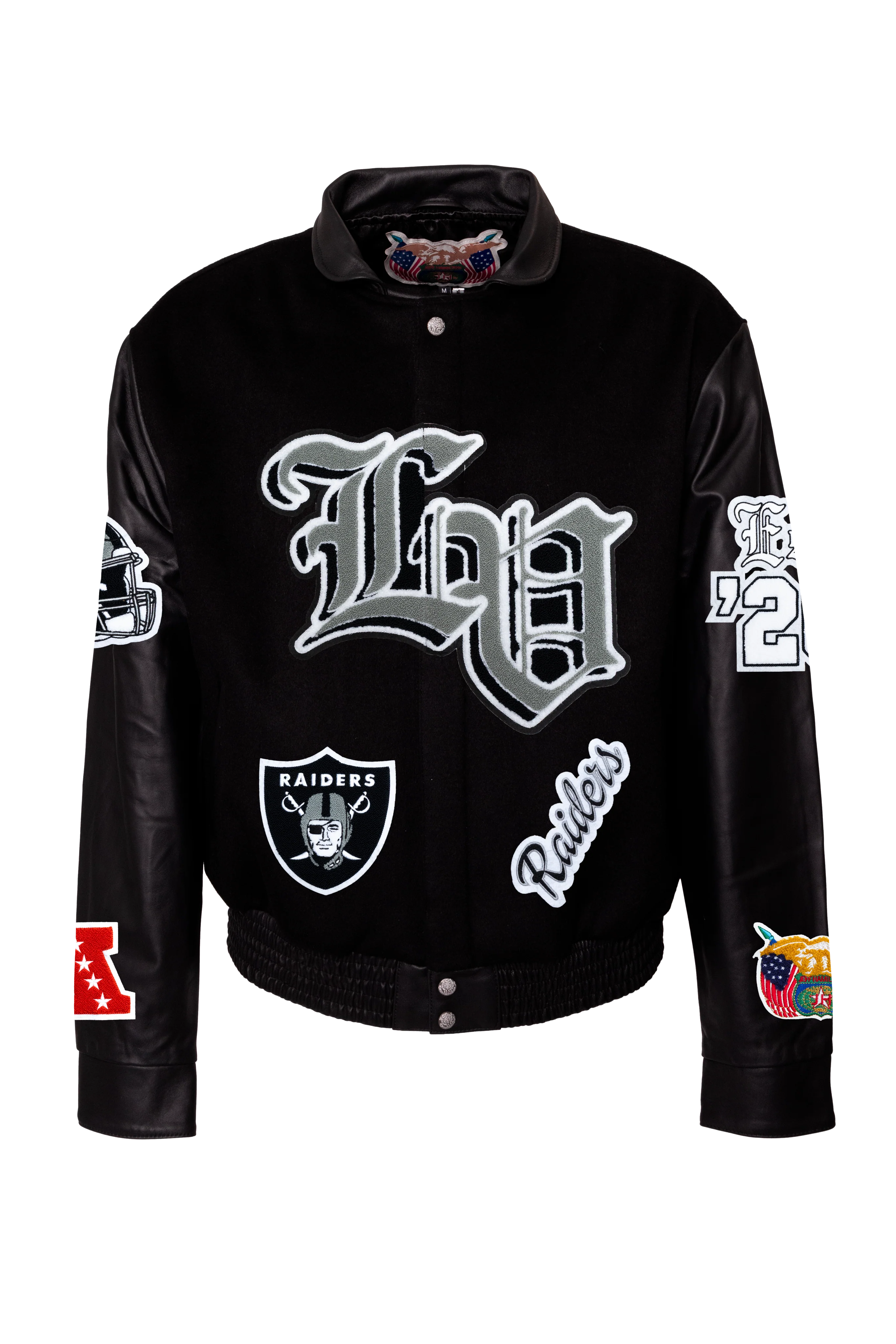 Las Vegas Raiders Wool & Leather Old English Varsity Jacket - Image 2