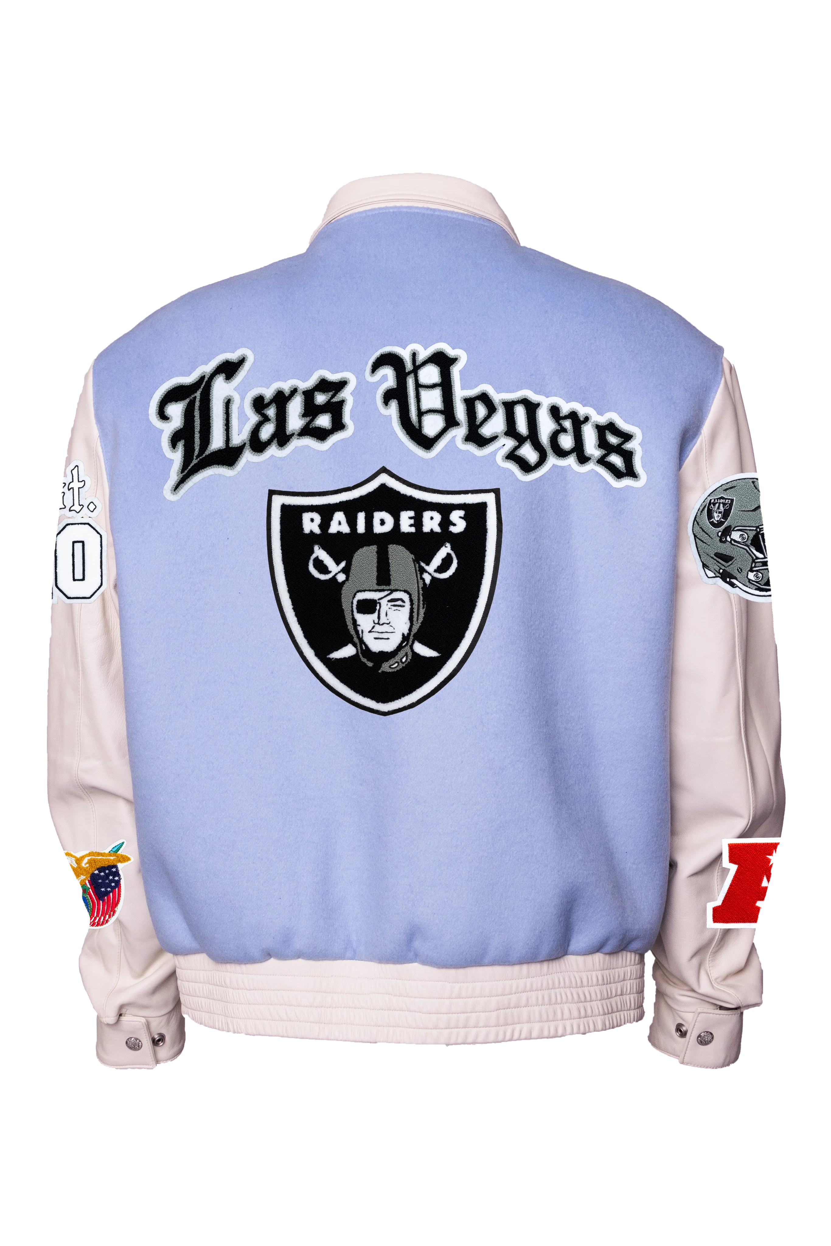 Las Vegas Raiders Wool & Leather Old English Varsity Jacket - Image 5