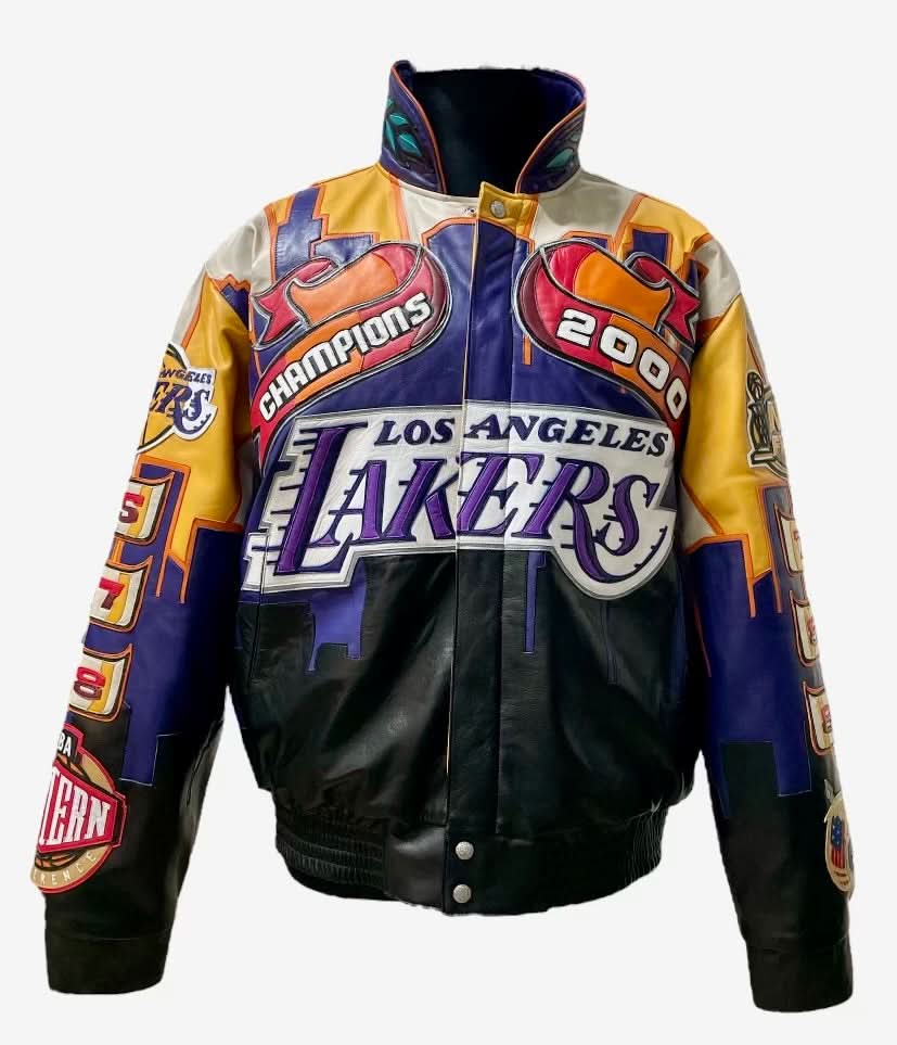 Los Angeles Lakers 2000 Championship Genuine Leather Jacket - Image 3