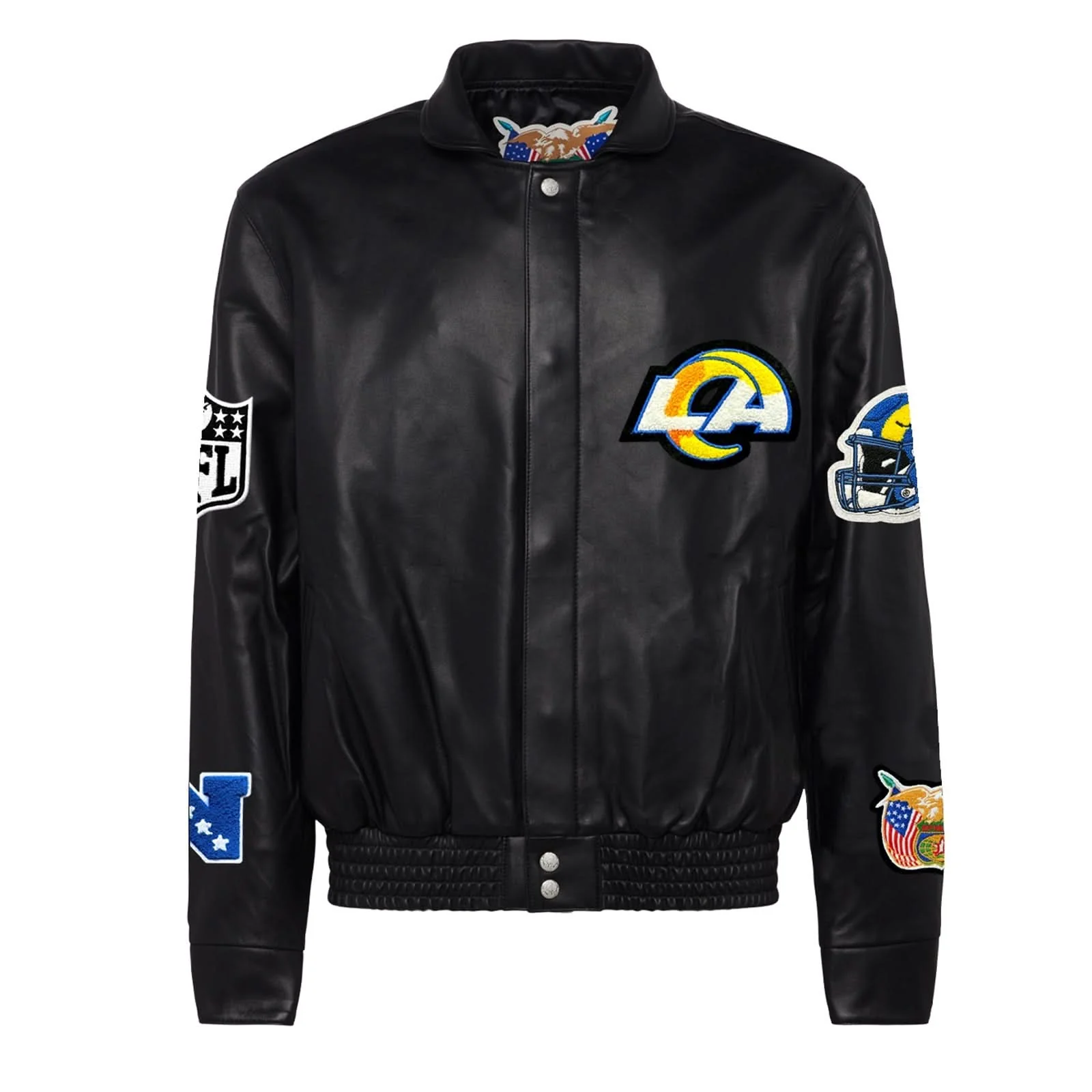 Los Angeles Rams Full Leather Jacket Black - Image 2