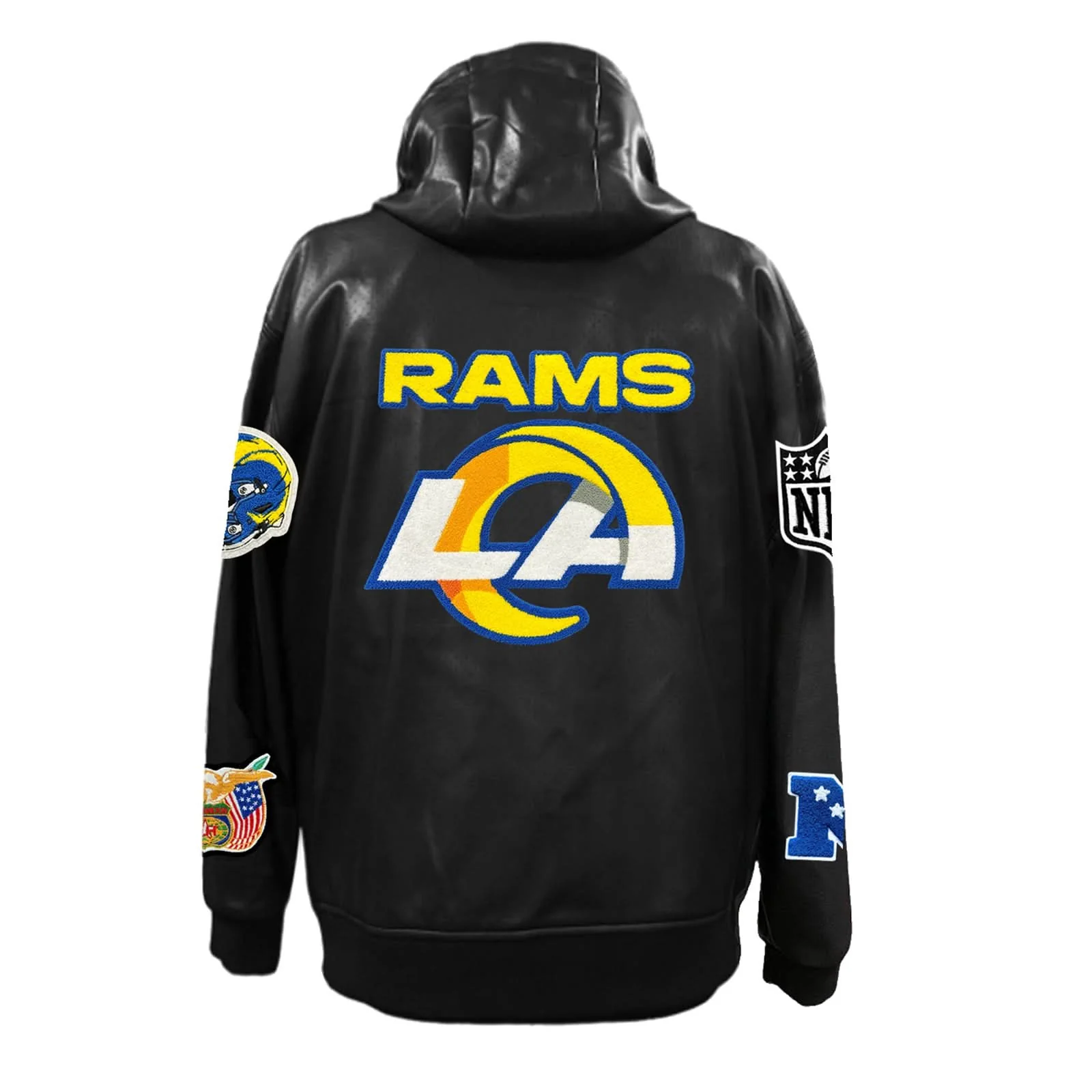 LOS ANGELES RAMS LIGHTWEIGHT VEGAN ZIP-UP HOODED JACKET - Image 2