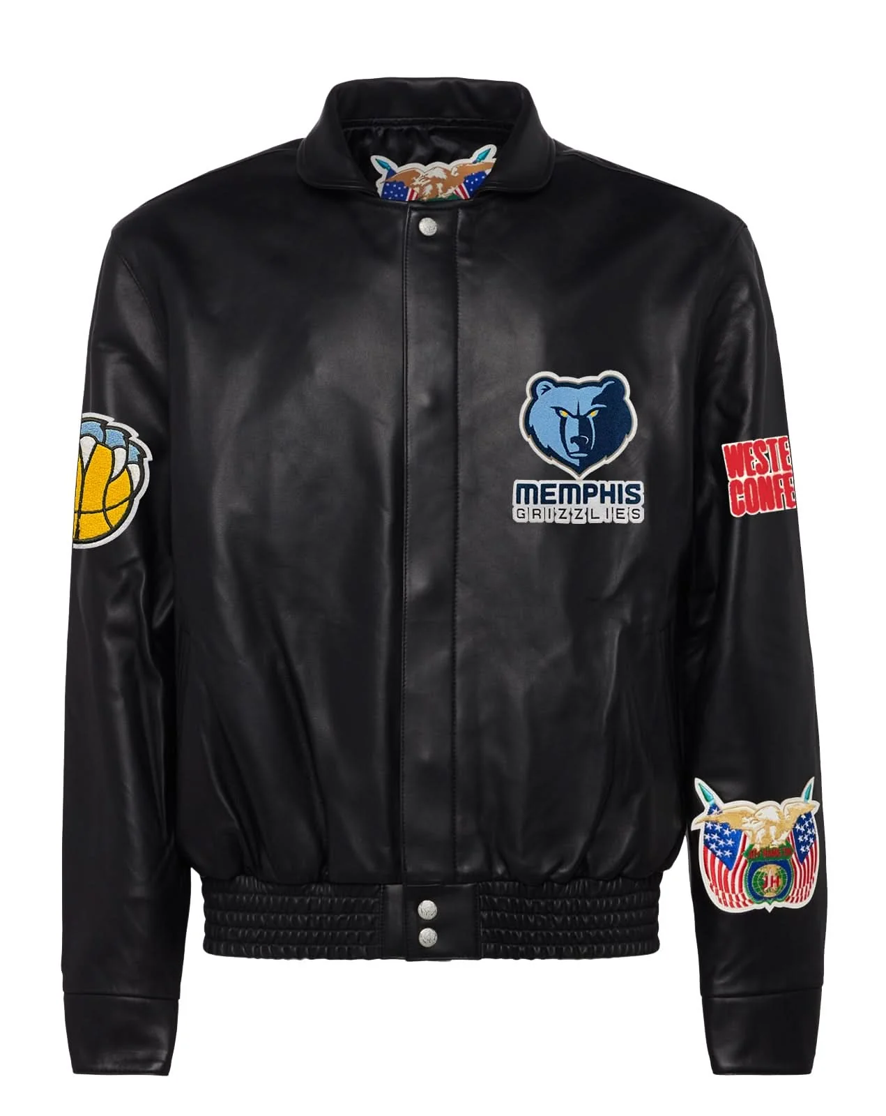 Memphis Grizzlies Full Leather Jacket Black - Image 2
