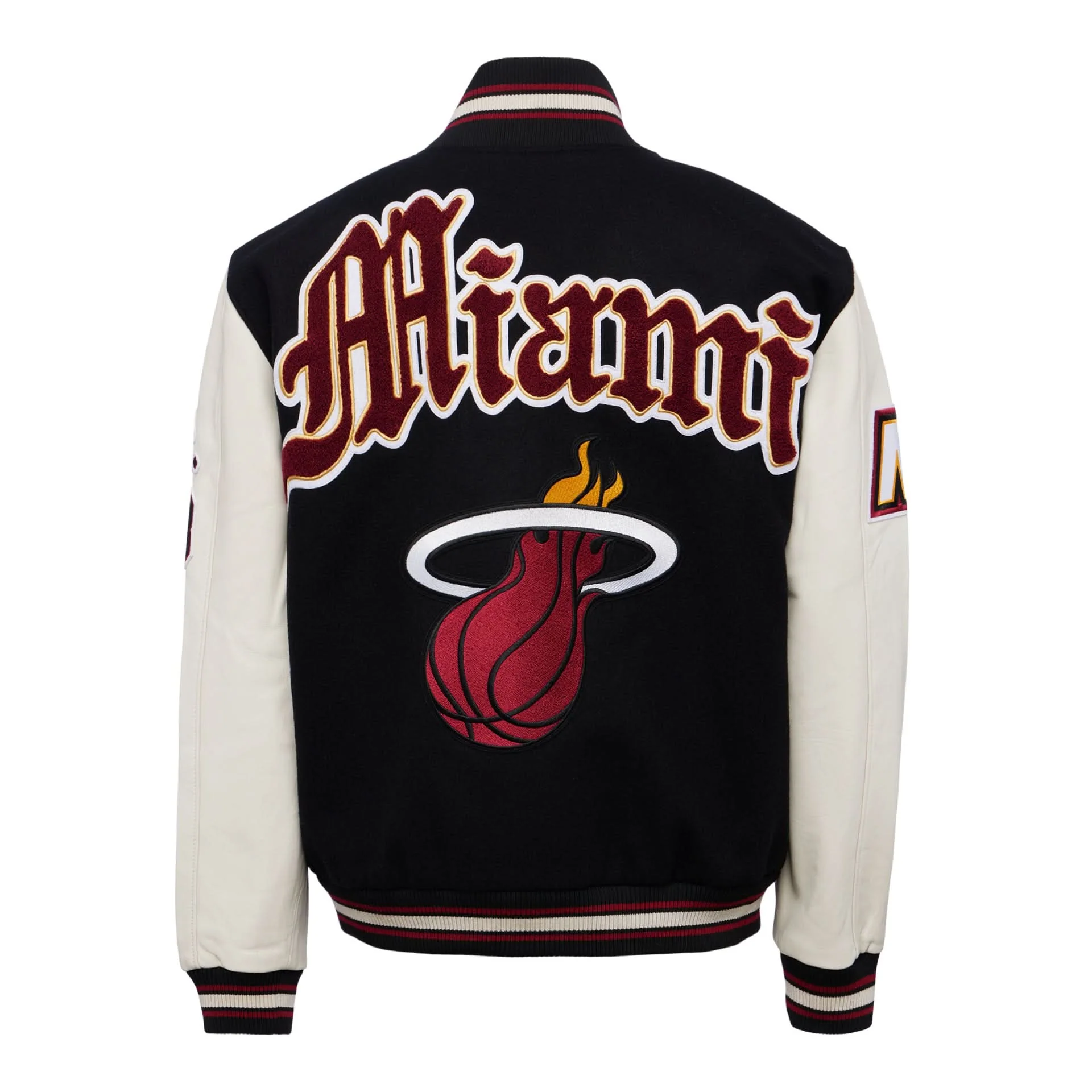 Miami Heat Wool & Leather Varsity Jacket - Image 4