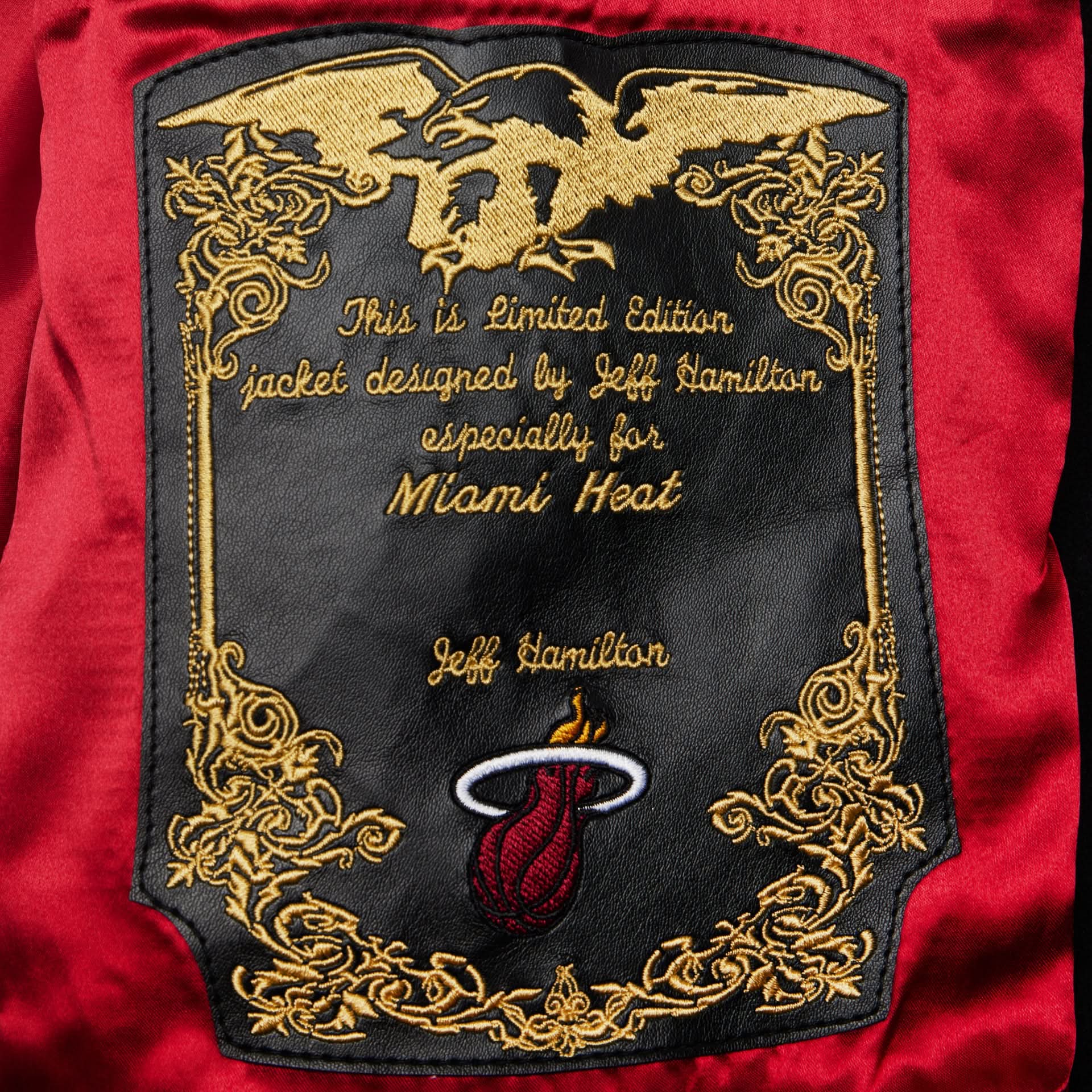 Miami Heat Wool & Leather Varsity Jacket - Image 5