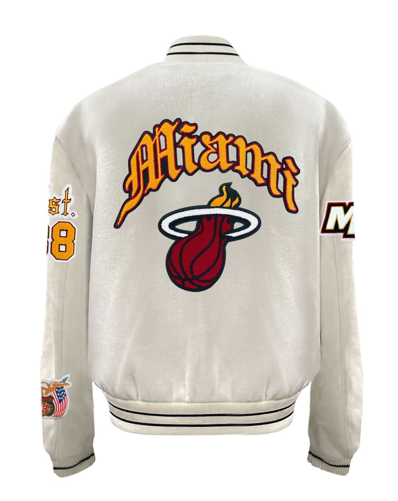 Miami Heat Wool Old English Varsity Jacket
