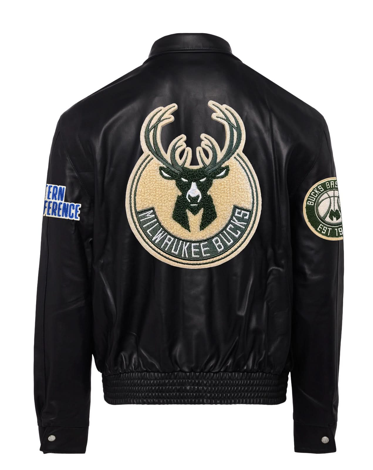 Milwaukee Bucks Full Leather Jacket Black