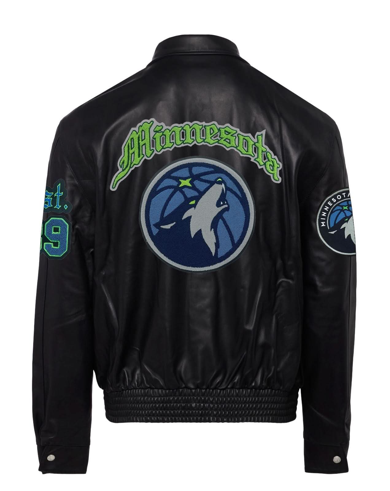 Minnesota Timberwolves Full Leather Jacket Black