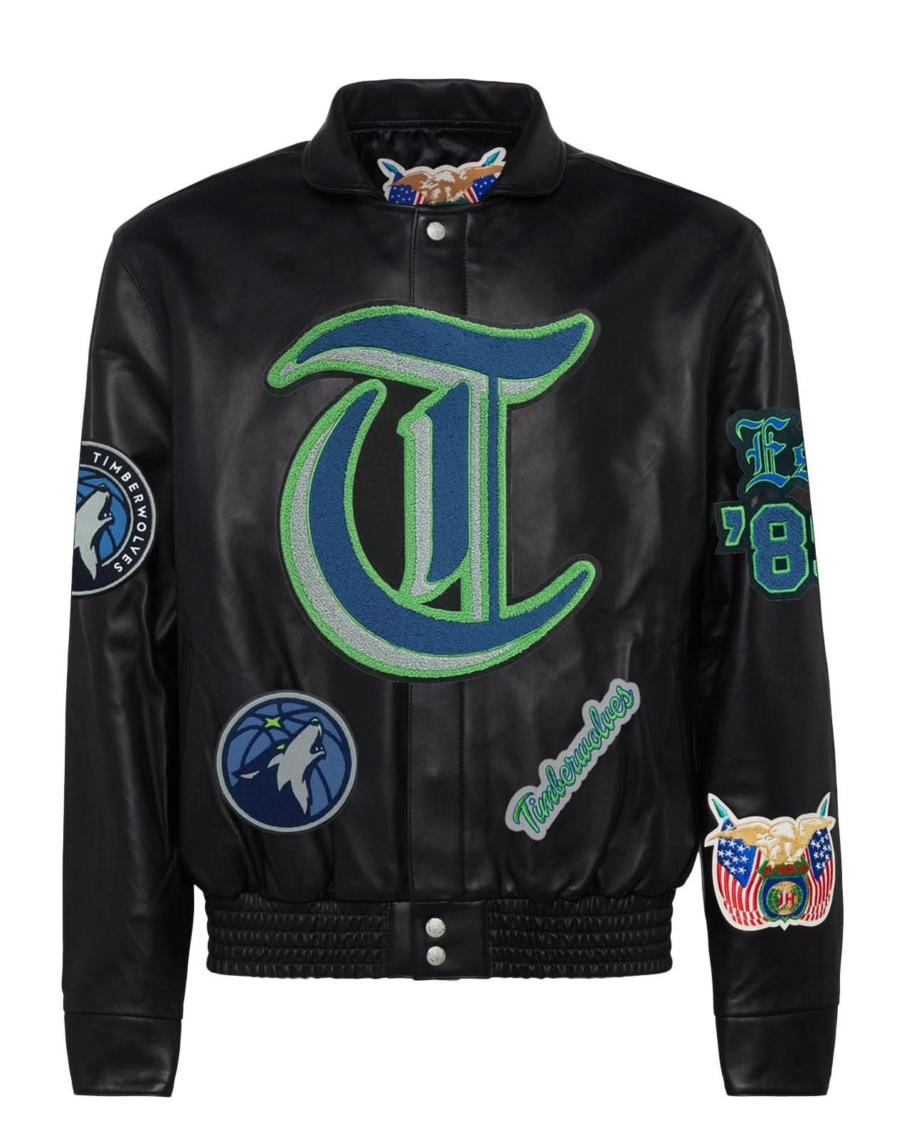 Minnesota Timberwolves Full Leather Jacket Black - Image 2