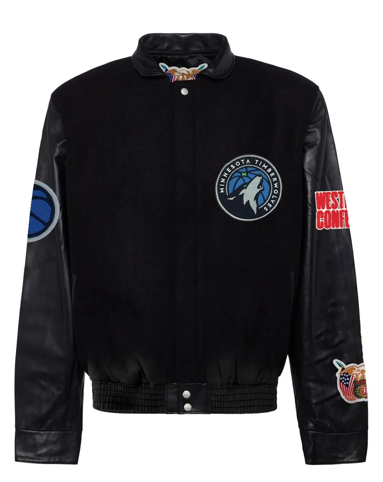 Minnesota Timberwolves Wool & Leather Jacket Black - Image 2